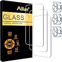 Ailun 3 Pack Screen Protector for iPhone 15 Pro Max [6.7 inch] + 3 Pack Camera Lens Protector,Sensor Protection,Dynamic...