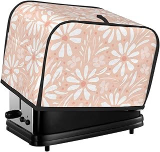 Daisy Art Orange-Red -Toaster Cover, 2 Slice Toaster Cover With Pocket, Waterproof Dustproof Fingerprint Protection Cover,...