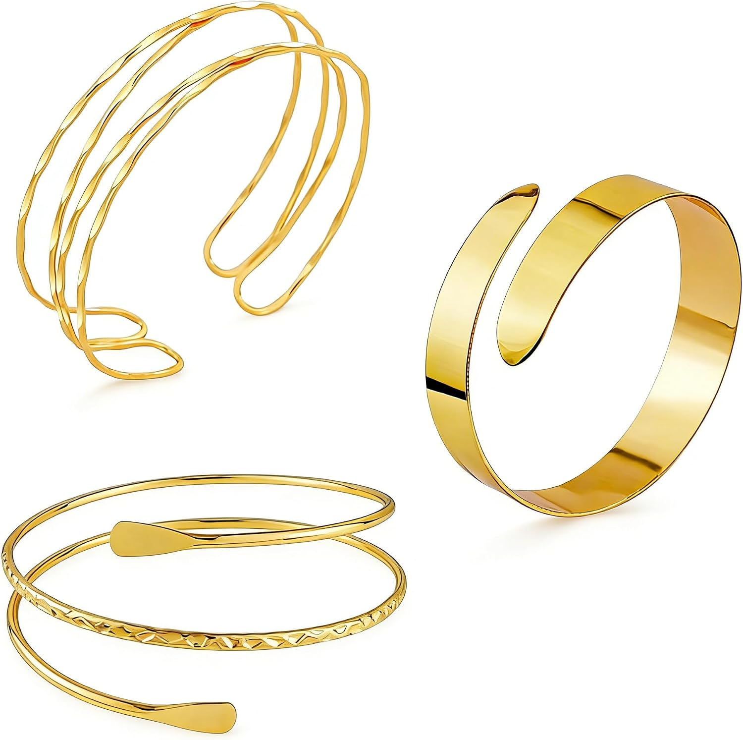 Minimalist Gold Arm Cuff For Women Dainty Silver Arm Cuff Upper Arm Simple 18k Gold Plated Thin Cuff Trendy Jewelry