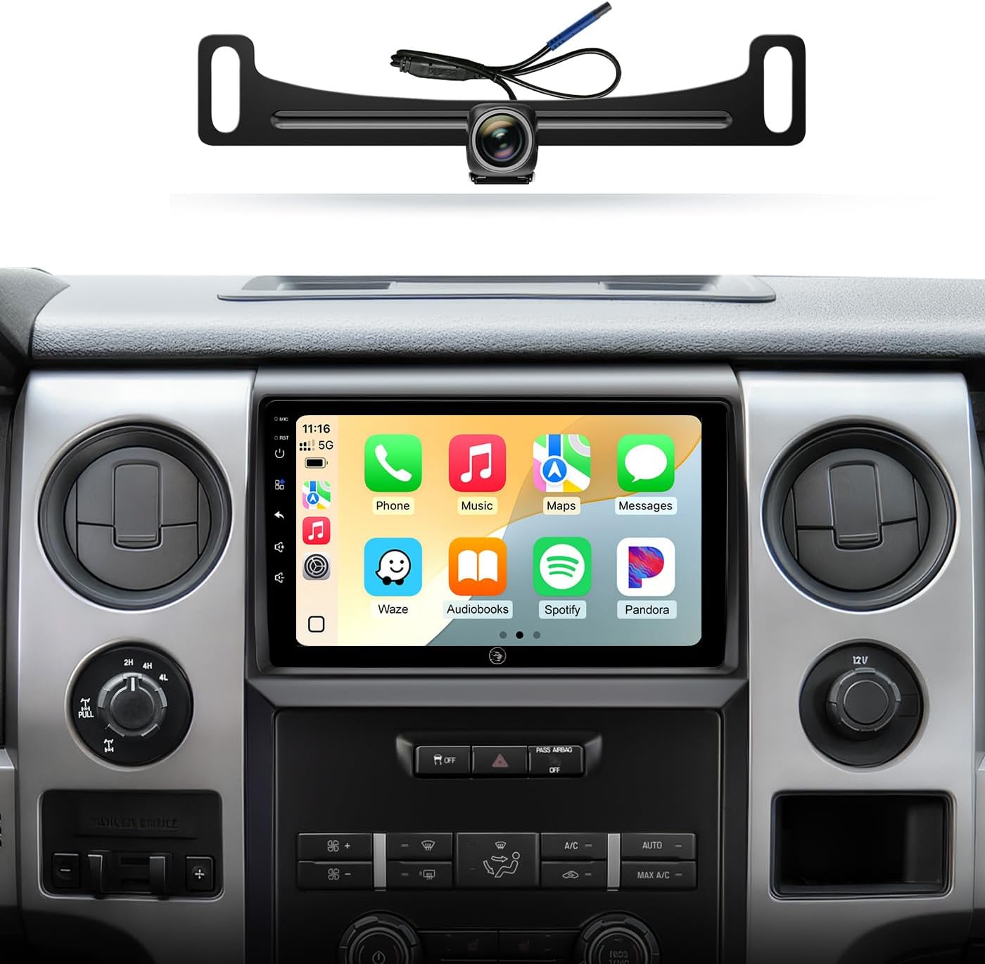 Car Radio Stereo for Ford F150 2009-2014, Wireless CarPlay Android Auto