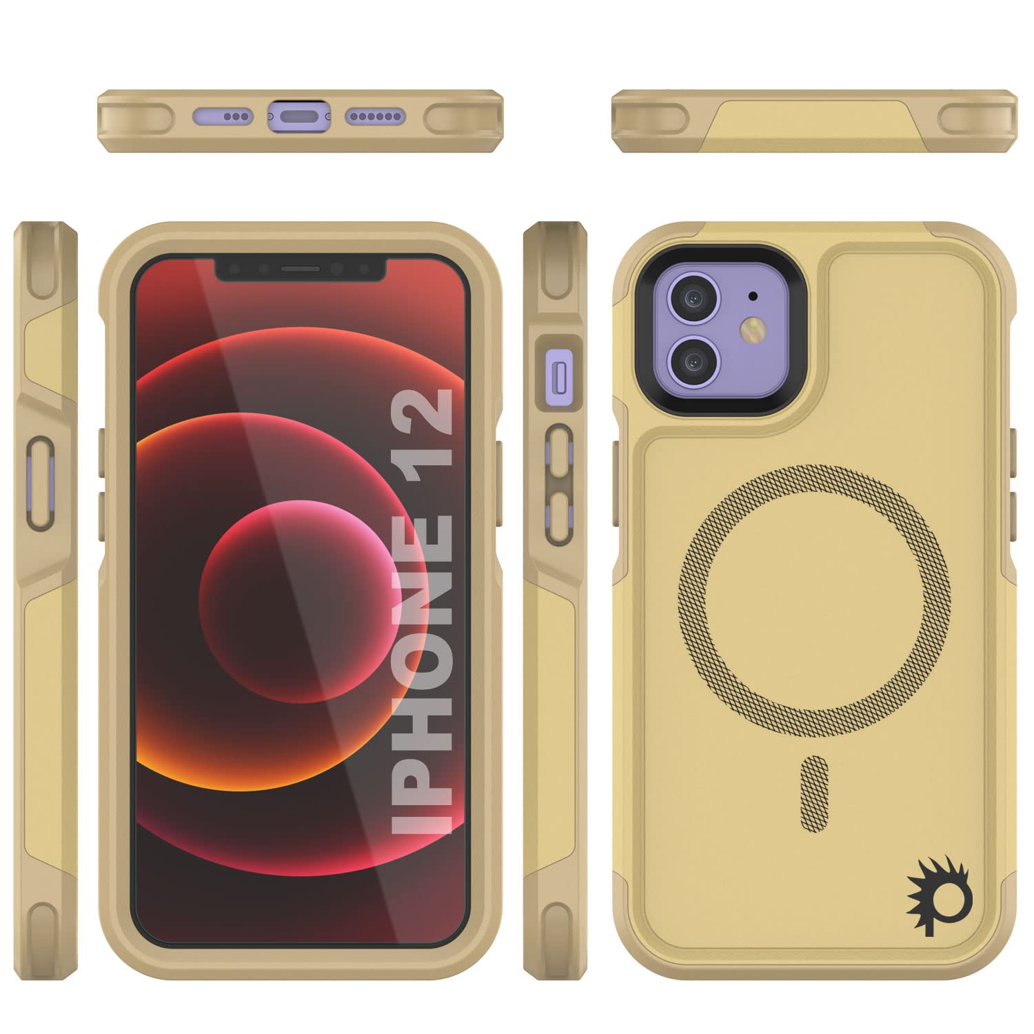 IPhone 12 Pro Case, [Spartan Series] Clear Rugged Heavy Duty Cover W/Built In Screen Protector [Black], Black - View #12