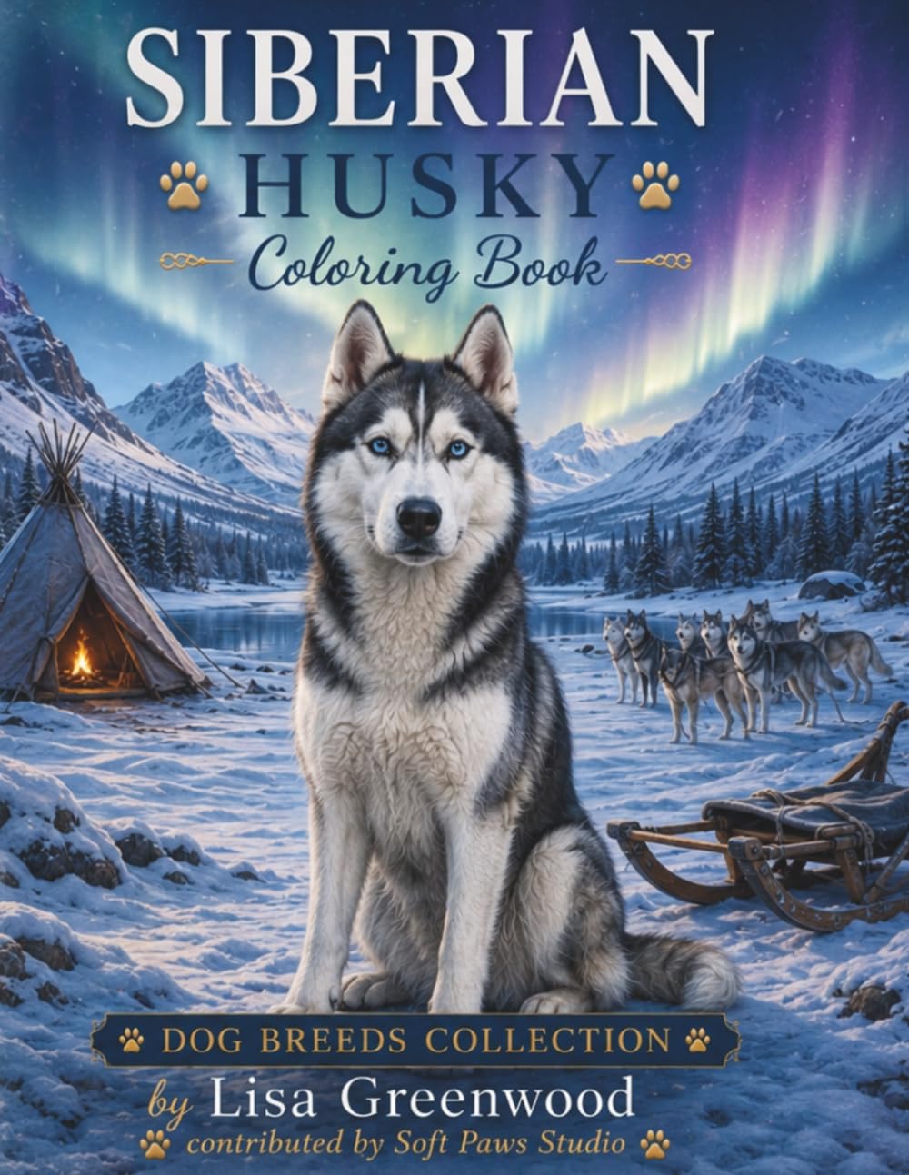 Siberian Husky Coloring Book for Adults: Relaxing Husky Dog Coloring Pages for Stress Relief, Mindfulness, and Creative Relaxation for Adults and Teens (Dog Breeds Coloring Collection)