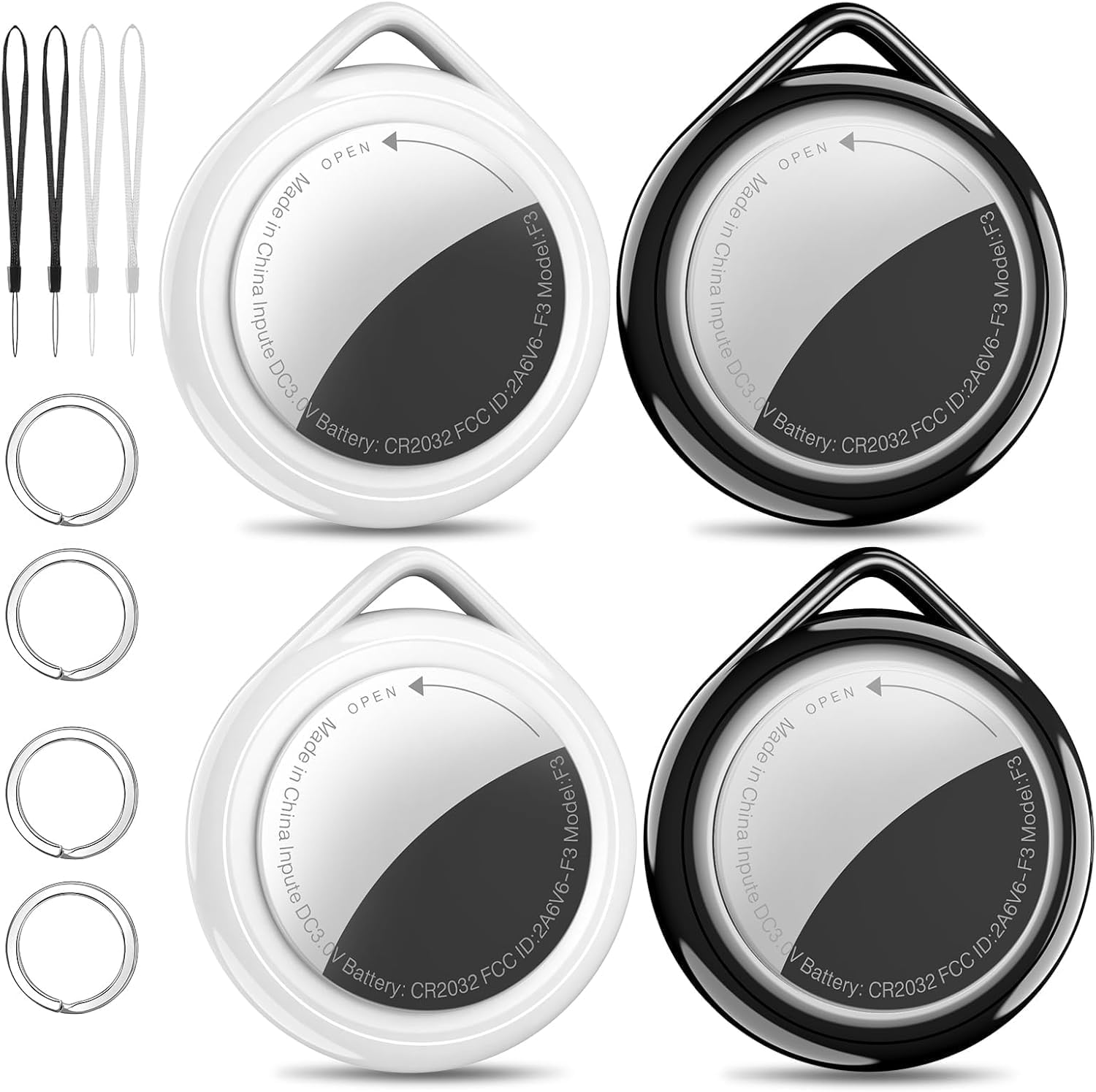 Air Tag Wallet Tracker 4-Pack Apple MFi Certified | Find My Compatible. Waterproof. 100dB Alarm. Replaceable Battery for Keys Pets Luggage. Works with iPhone iPad (iOS Only)