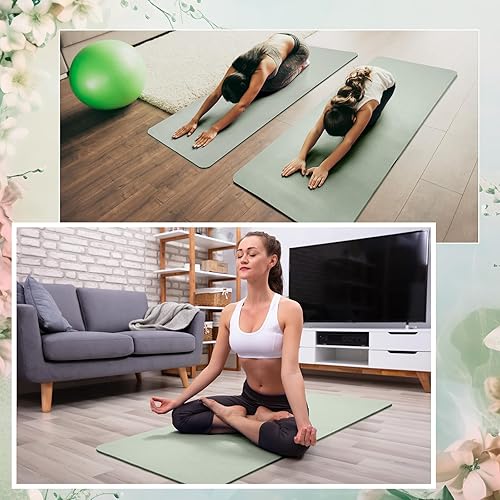 Miniatura 4 de Timgle Paquete de 6 alfombrillas de yoga antideslizantes a granel para ejercicio, esterilla de yoga gruesa, antideslizante, resistente a desgarros,