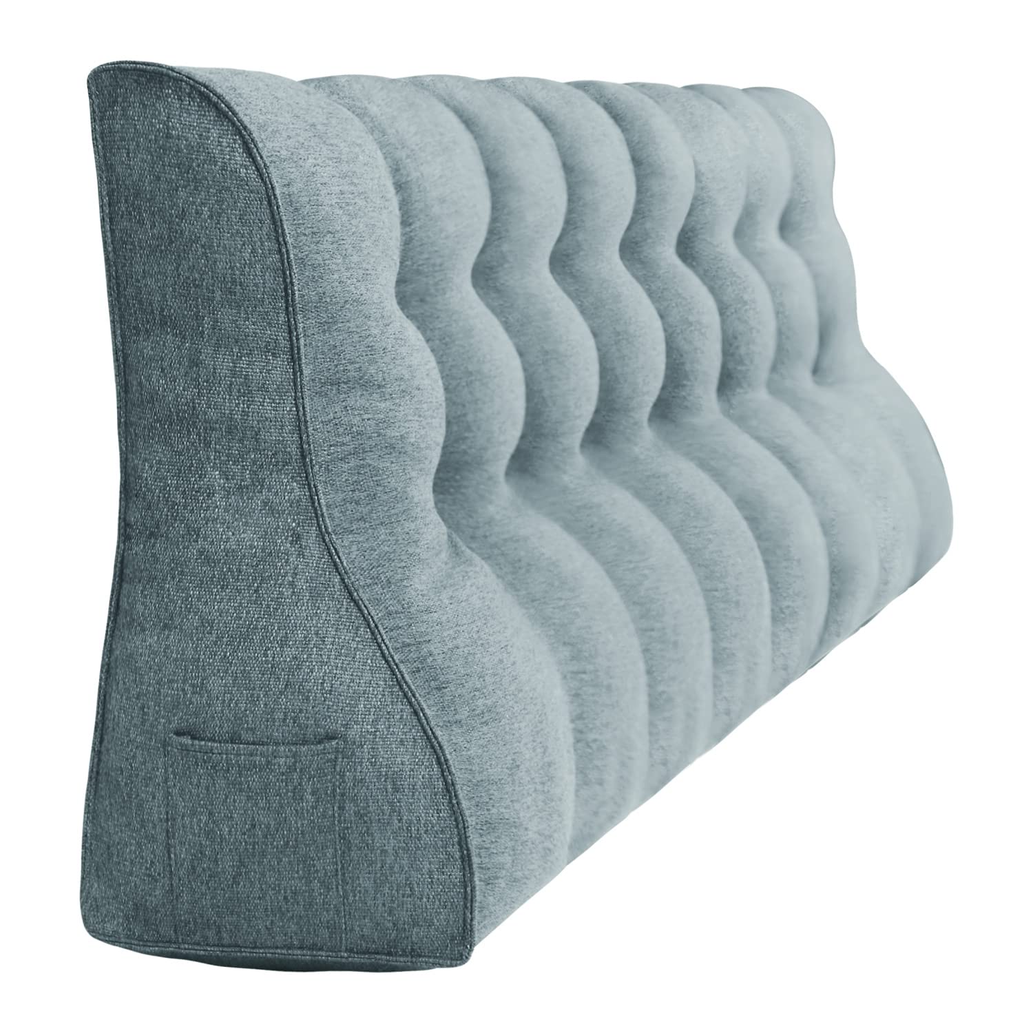 Coussins Triangulaires Gros Coussin Dossier Canapé Oreiller de Lecture Les Gros Coussin de Canapé Coussin Tete de Lit A Une Variété D'utilisations Gris 200 CM