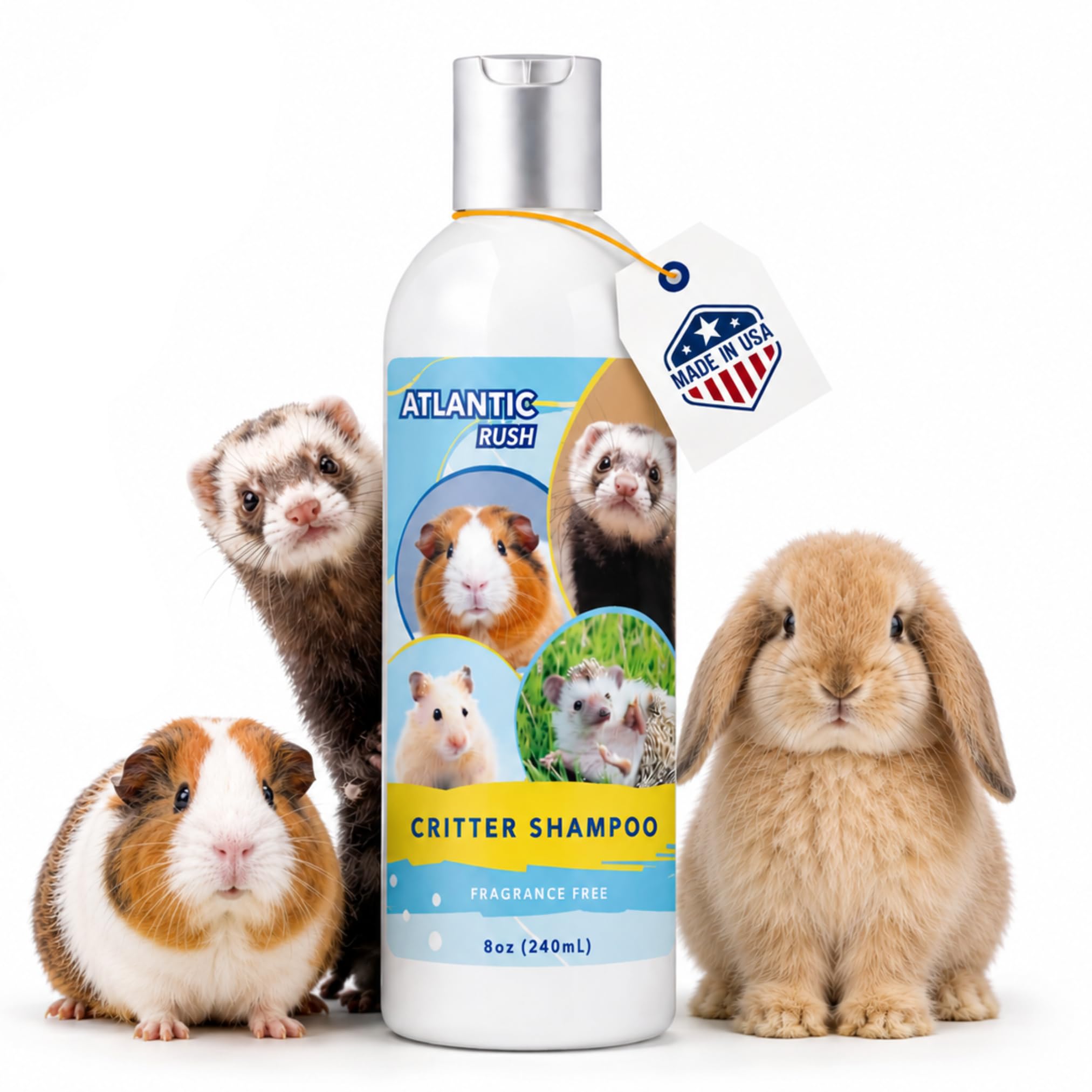 Atlantic Rush Shampoo for Small Pets- 8oz Fragrance Free Critter Shampoo