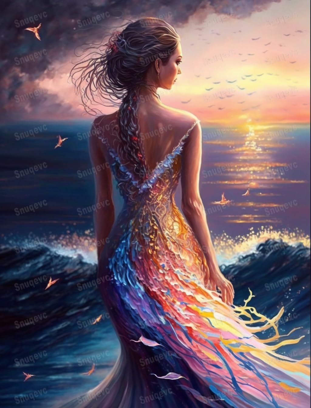 Beautiful Woman Back 500 Piece Artistic Jigsaw Puzzle - Best Brain Exercises for Adults Puzzles - Vibrant Colors, Cultural Art, Premium Quality - Modern Home Decor Funny Gifts