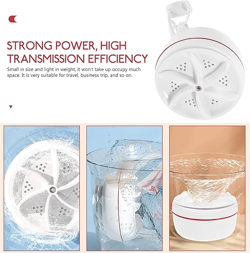 Miniatura 9 de NOLITOY Mini lavadora portátil de carga USB Turbo Lavadora con ventosa estable para viajes, dormitorio, viaje de negocios, casa rodante, apartamento