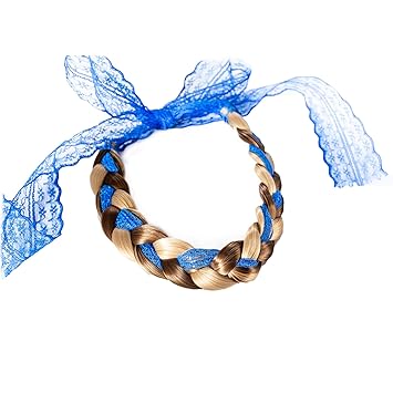 Madison Braids Womens Lacey Two Strand Headband Hair Braid Natural Looking Synthetic Hair Piece Extension - Lacey - Highlighted