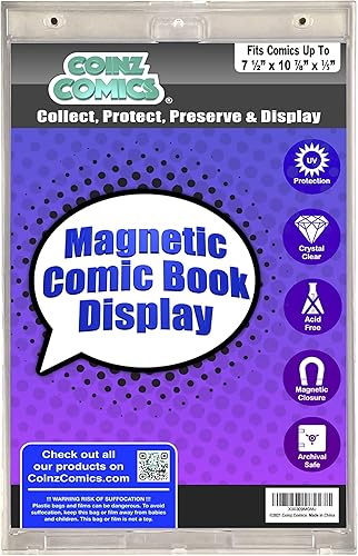 Coinz Comics Paquete de 1 pantalla magnética de cómics, losa de bricolaje, transparente, montaje en marco de pared, se adapta a cómics
