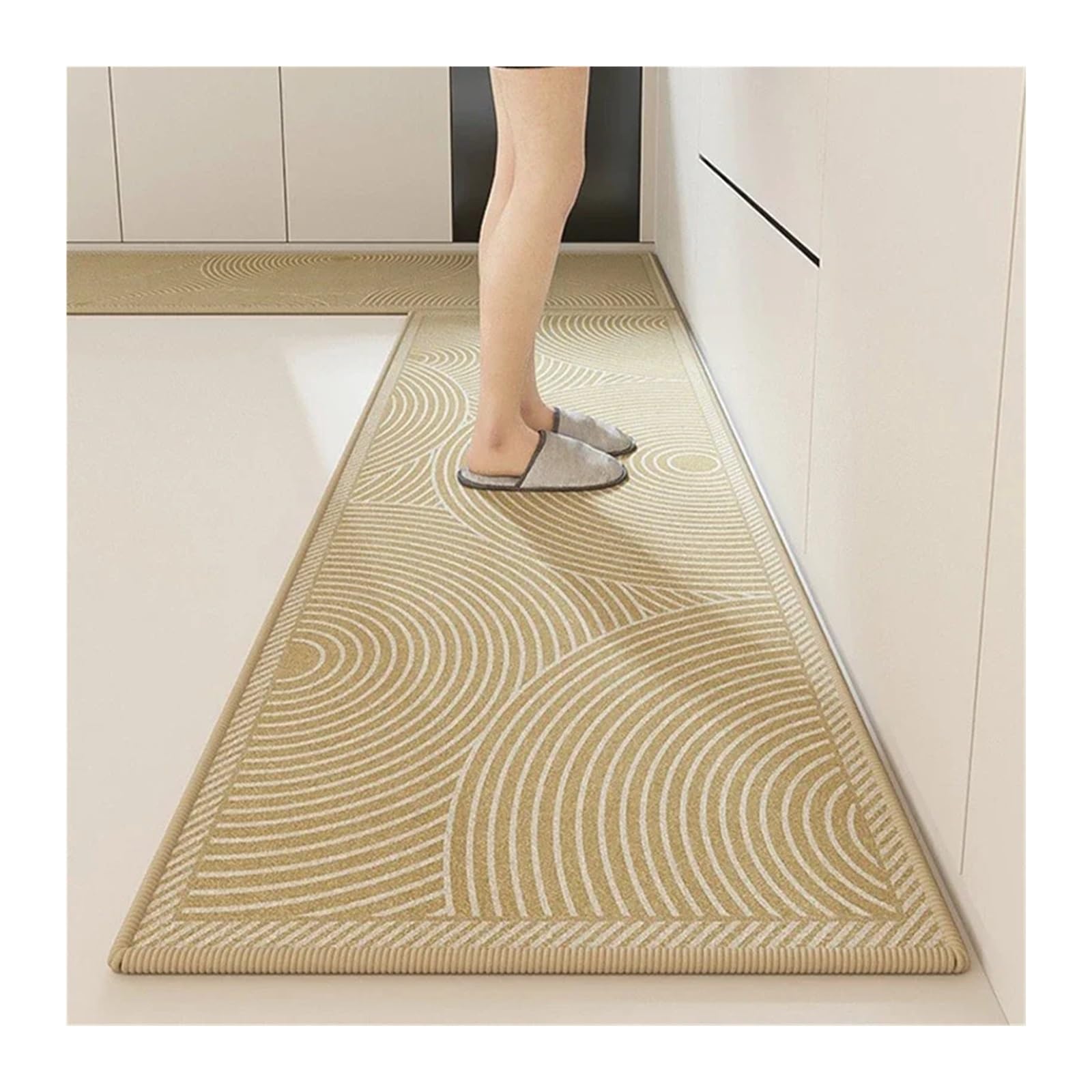 Alfombra de cocina antideslizante gris de 140x200cm resistente al desgaste