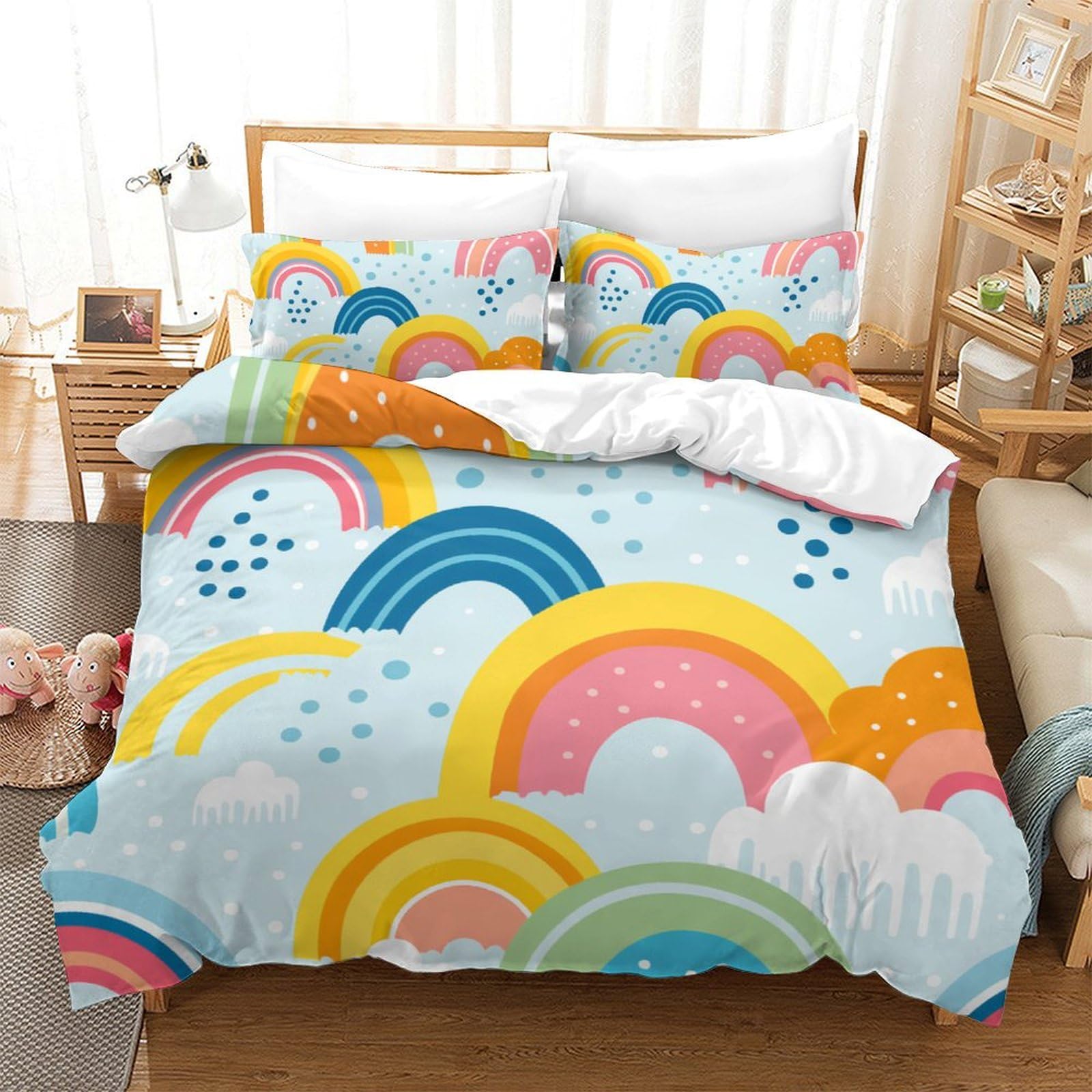 Housse de couette King finie la couette qui glisse grâce à la fermeture éclair Le Rainbow