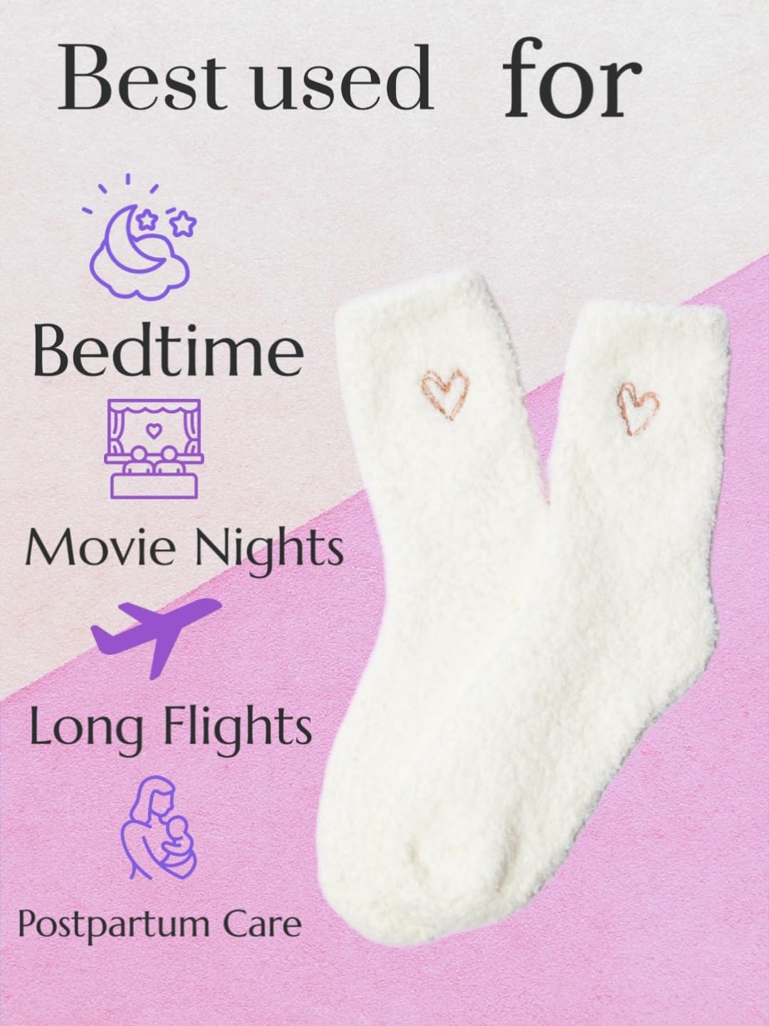 Opa! Ultra Soft Fuzzy Socks for Women & Men- Warm & Cozy Cloud Socks for Sleeping, Gifts, Travel, Lounge Wear - 2 pairs - Image 4