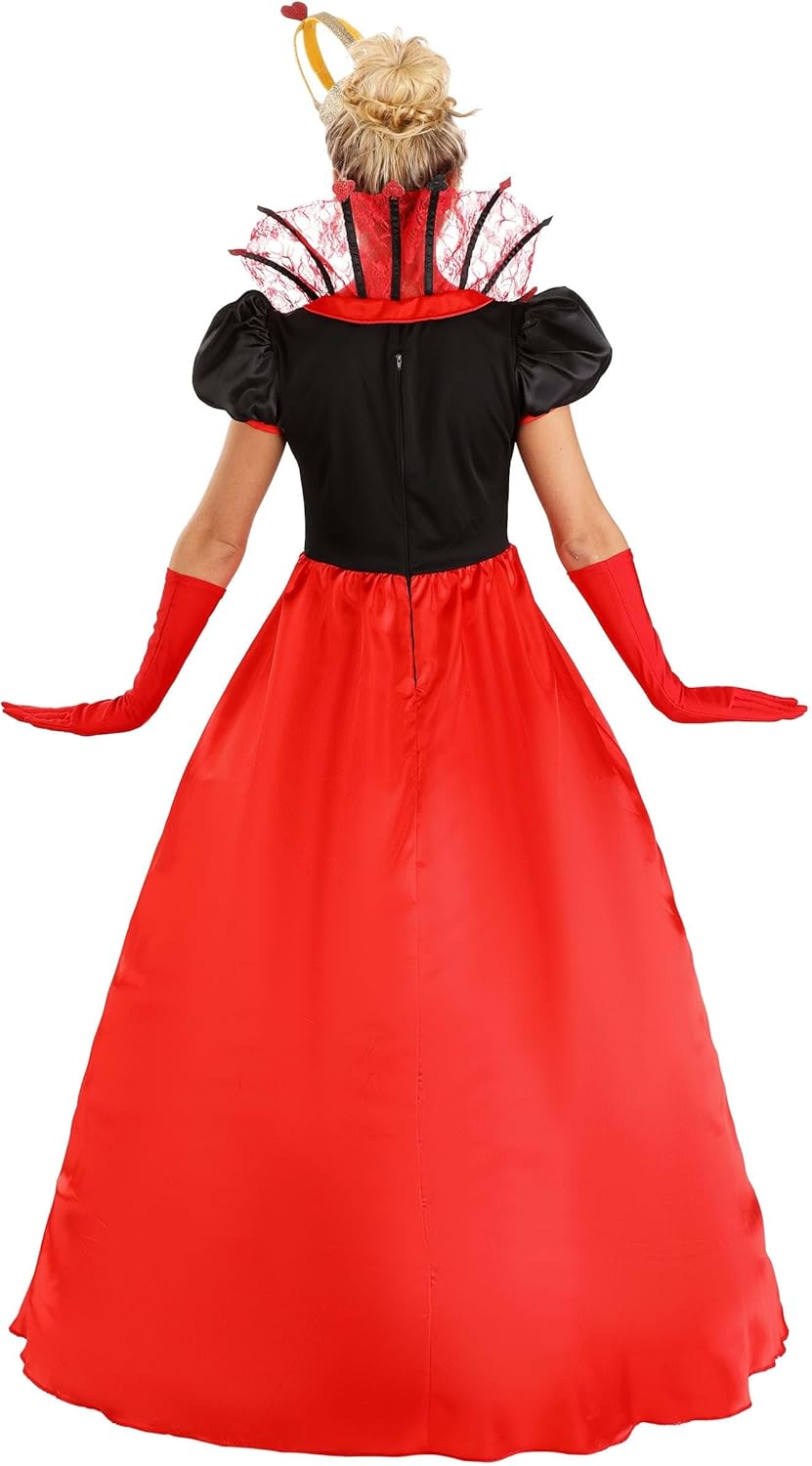 Wonderland Queen of Hearts Costume Dress for Women - Includes Dress & Crown - Wonderland Cosplay Outfit
