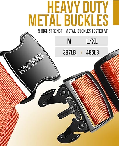 Miniatura 2 de OneTigris Arnés táctico para perro grande, chaleco metálico para perro con paneles de gancho y bucle, ajustable militar, fácil de poner, chaleco