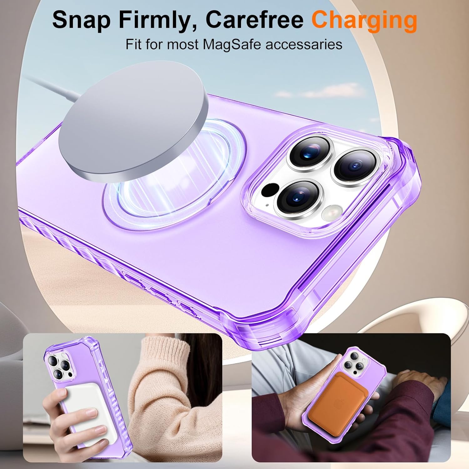 Condition photo showing New/Like New for Designed for iPhone 13 Pro Max Case with Magnetic Stand, [Military Grade Drop Protection][Wave Frame Shape] 