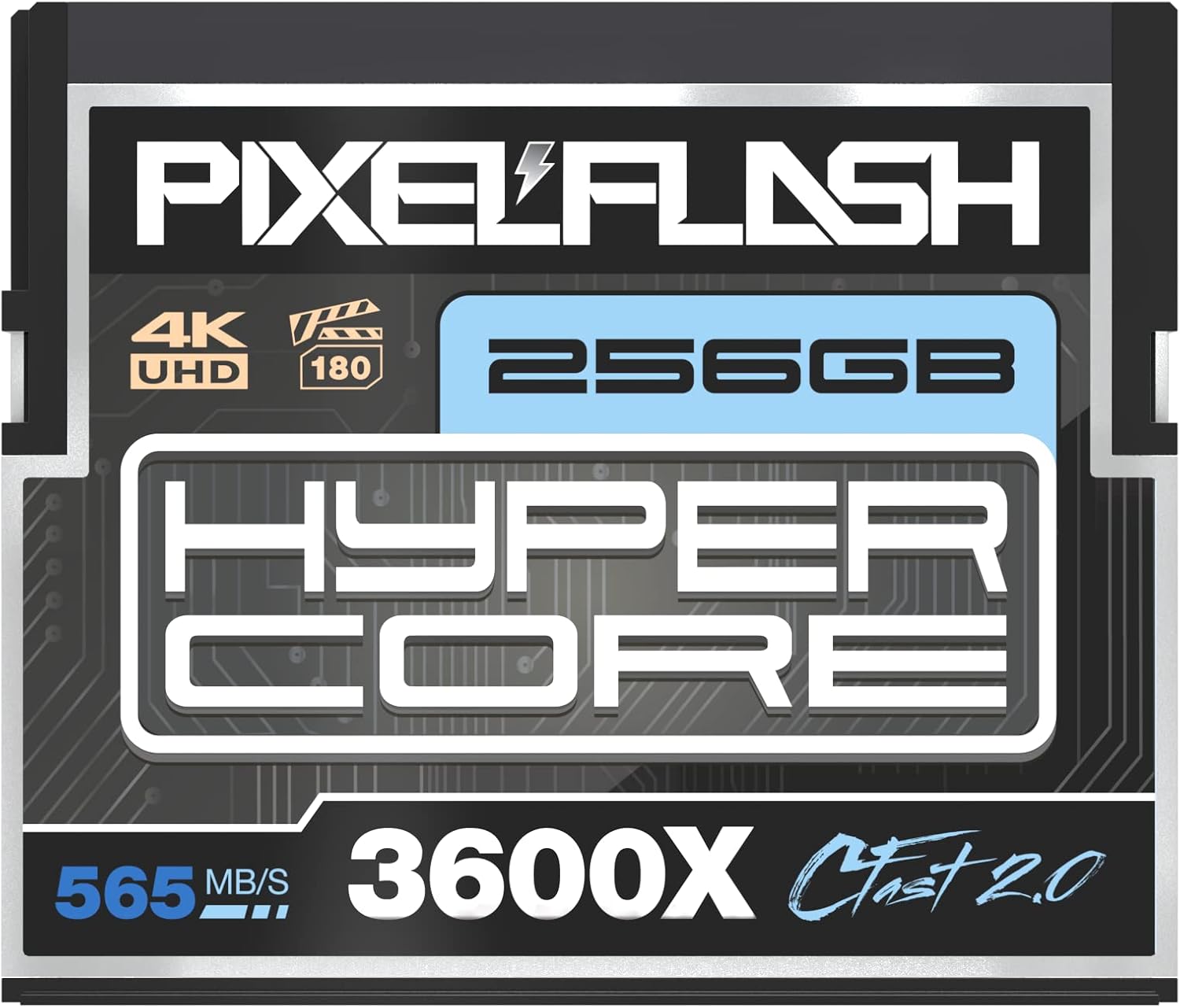 256GB PixelFlash CFast 2.0 Card – 3600X HyperCore 565MB/s SATA3 VPG180 C Fast Card Compatible w/DSLR Cinematic Video & Photo Cams – Lab Tested & Certified Flash Memory 256 GB, 2025 Model