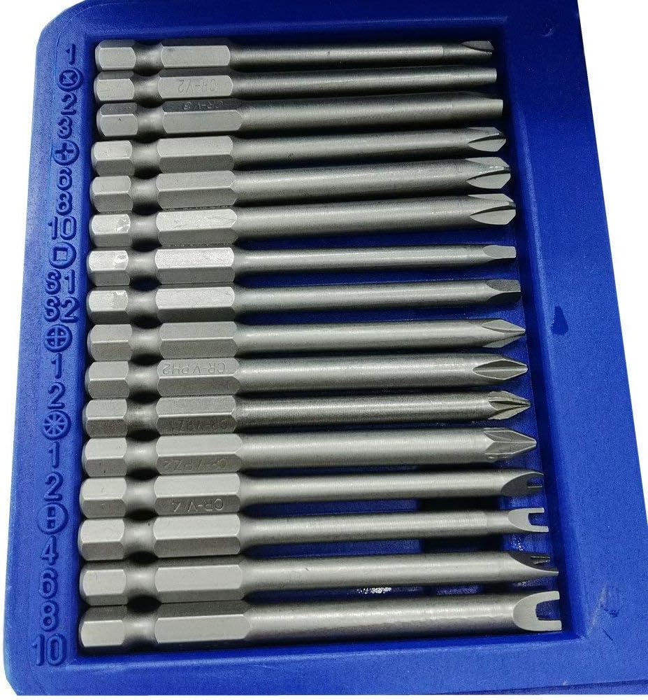Rocaris 50 Pack Screwdriver Bit Set, 3 in Security Bit Set Extra Long Magnetic Driver Kit with Case, Hex, Star Bits, Philips, Square, Spanner Bits - S2