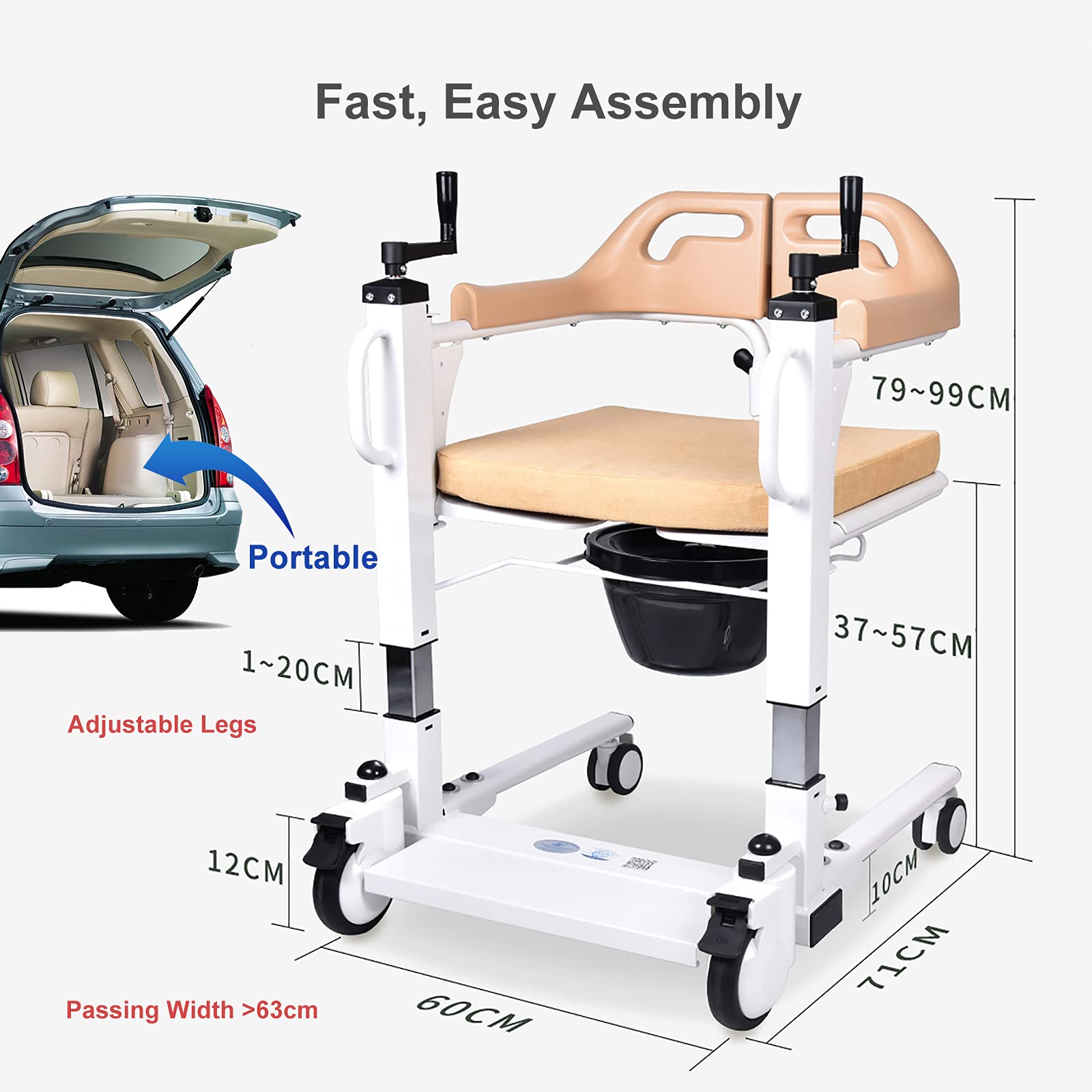 Buy PAYRFV Patient Lift Wheelchair for Home, Portable Patient Transfer