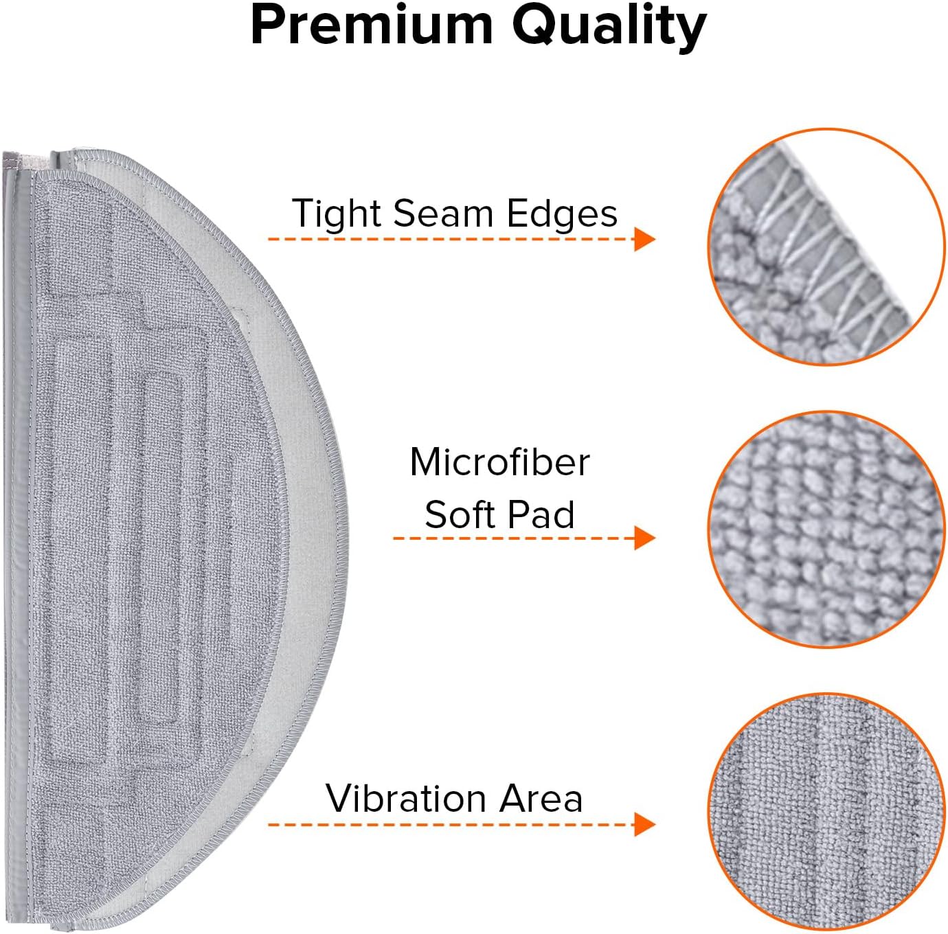 roborock 2 Pack Microfiber Mop Cloths for S8 Pro Ultra Robot Vacuum Cleaner, with Dual Sonic Vibrations Modules, Mop Pad Replacement Accessories