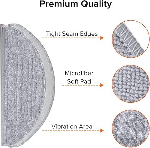 Miniatura 6 de roborock Paquete de 2 paños de microfibra para aspiradora robot S8 Pro Ultra, con módulos de vibración sónico duales, accesorios de repuesto de