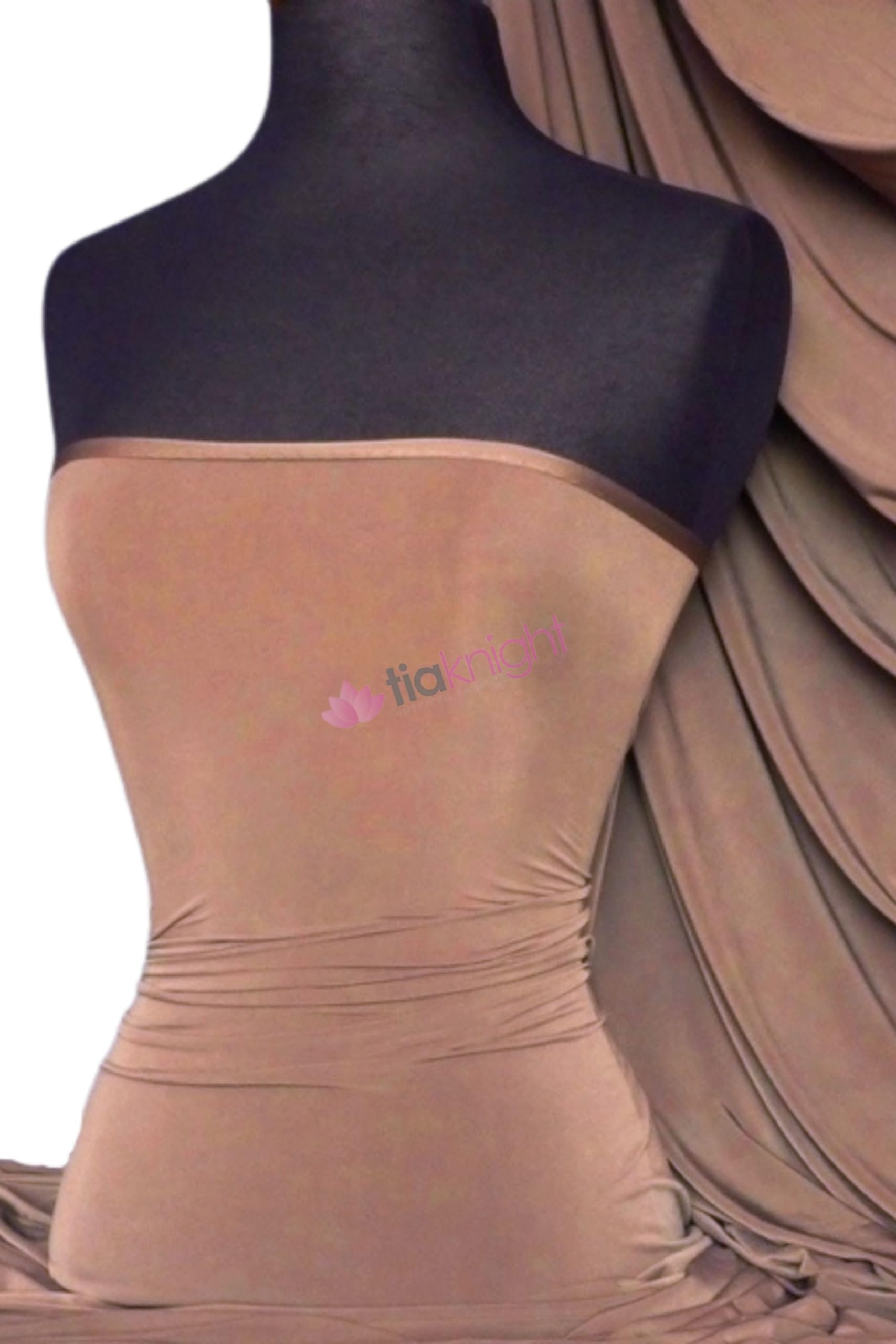 Premium Quality Silk Touch Jersey Stretchy Dressmaking Fabric Sold By The Metre 50+ Colours in Stock Same Day Dispatch By Tia Knight (Cocoa Blush) โ image 1
