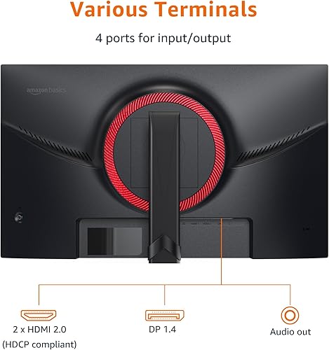 Miniatura 10 de Tienda Basics Monitor para juegos de 24 pulgadas, FHD 1080P, 165Hz, compatible con VESA, sincronización adaptativa, respuesta de 1 ms, negro