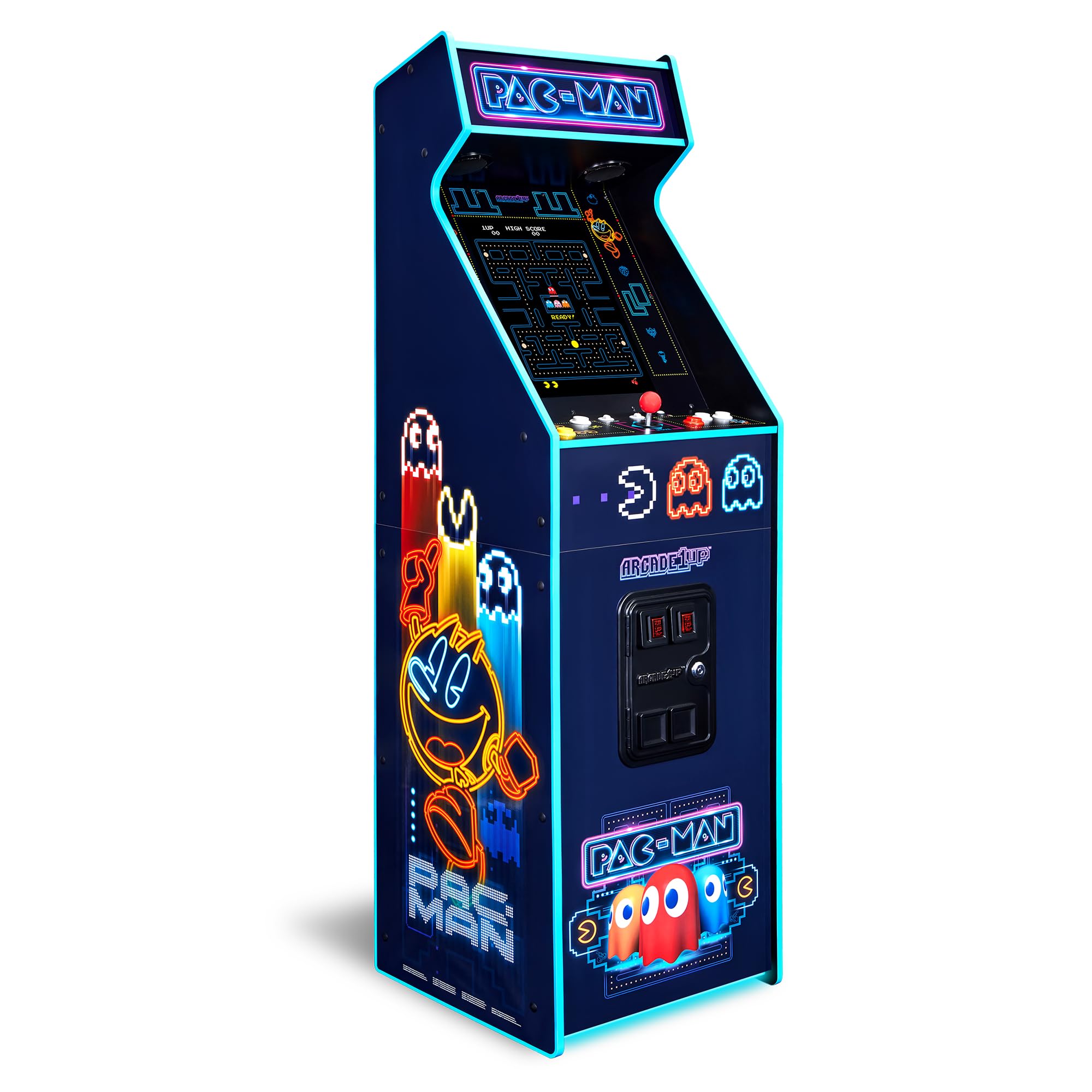 Arcade1Up PAC-Man Deluxe at Home Arcade Machine Neon Edition, Plug