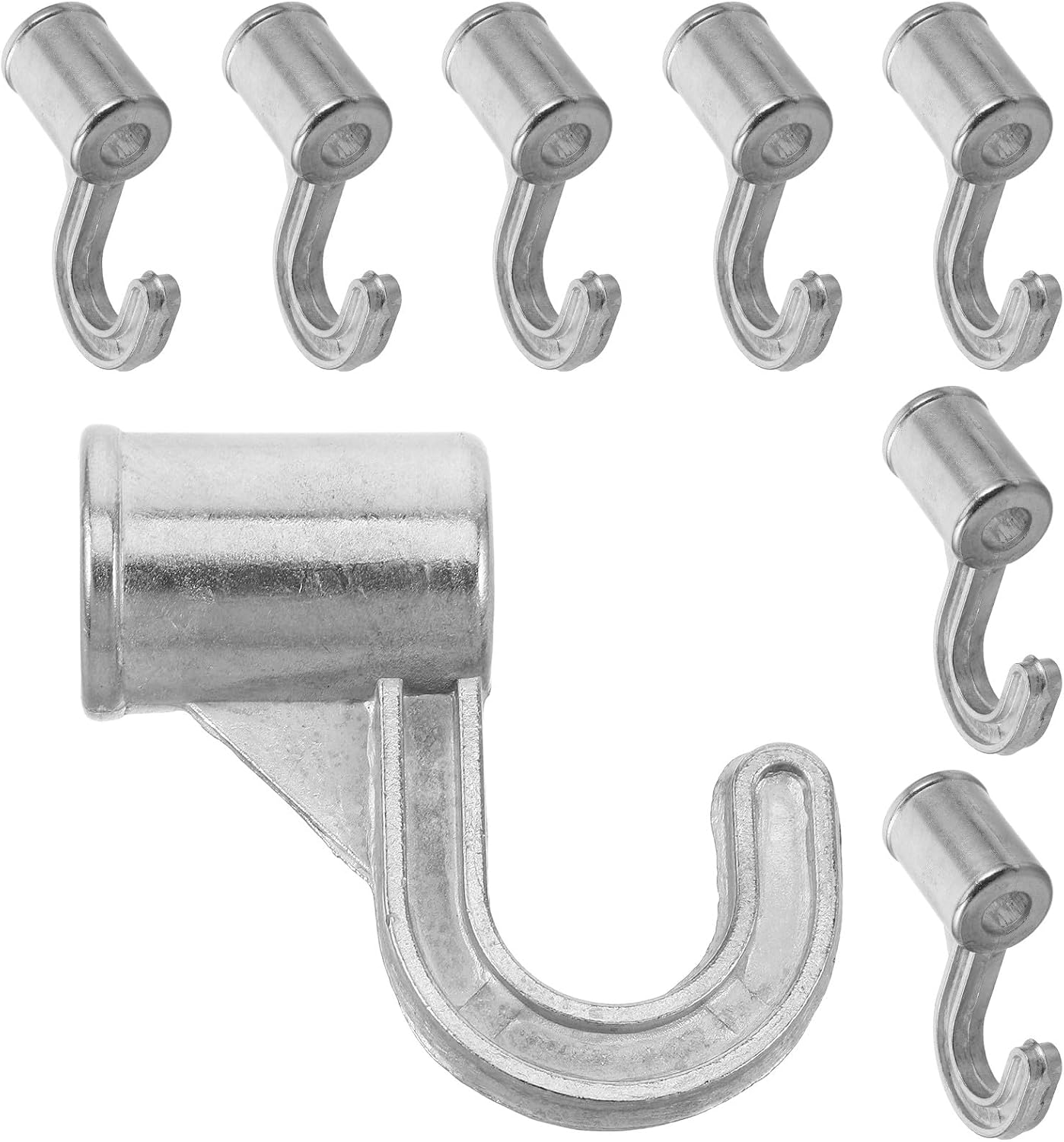 FAVOMOTO 8pcs Wardrobe Rod Mount Metal Bracket 19mm Inner Diameter Closet Hook Holder for Wall-Mounted Clothes Hanging Storage