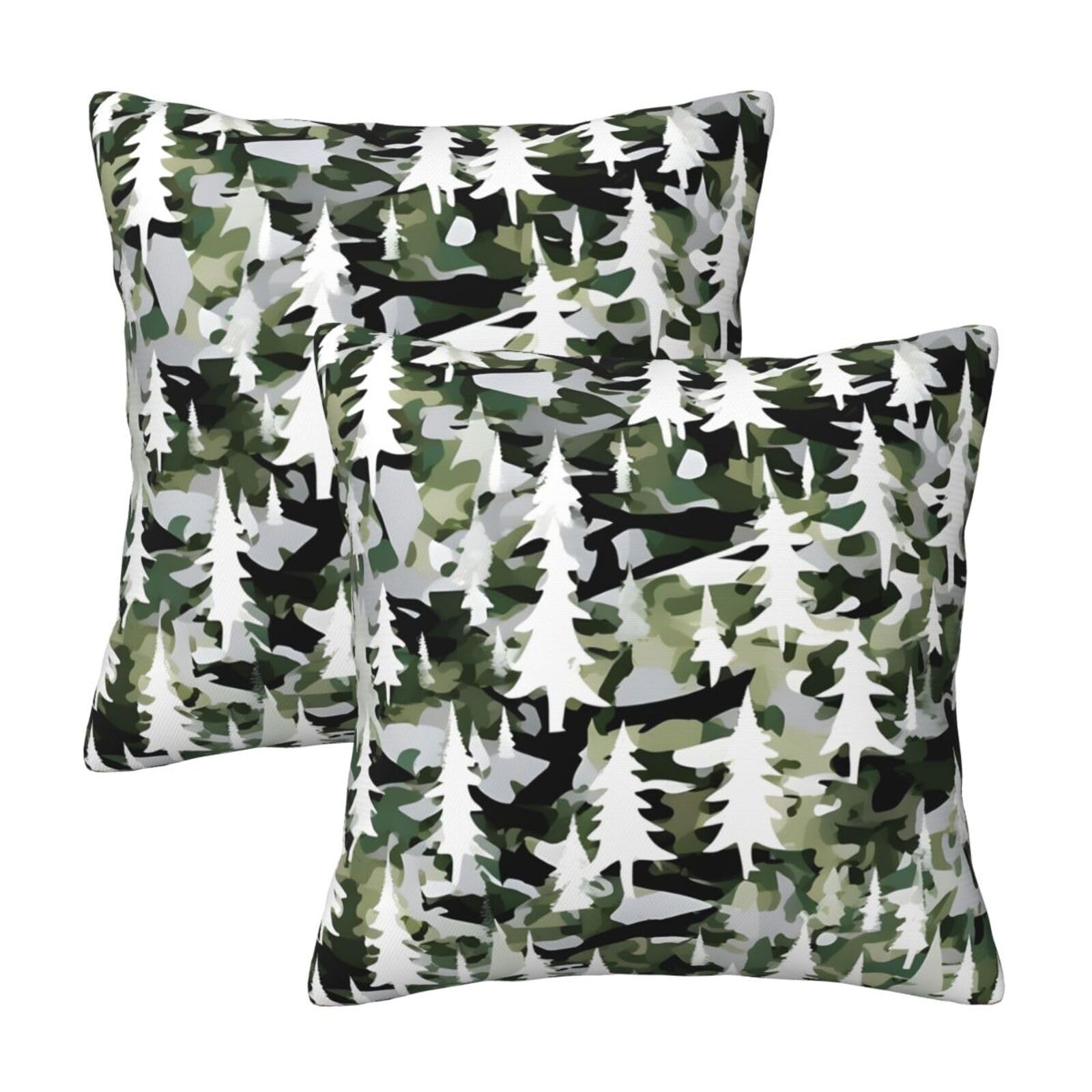 Housse de coussin pour canape confortable lot de 2 motif arbre blanc