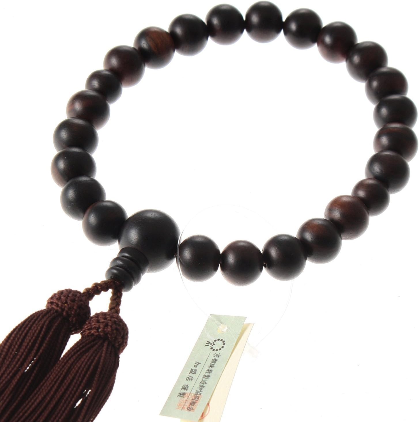 Newstone Kyoto-Made Ojuzu Buddhist Prayer Beads, Shimakokutan Ebony Wood