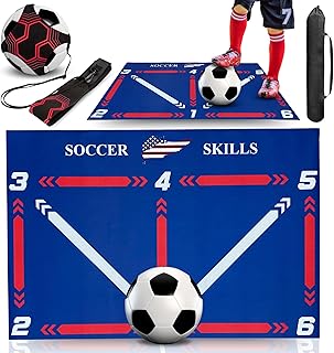 Alfombrilla de entrenamiento de fútbol, Equipo de entrenamiento de fútbol, Ideal para fútbol interior, Kit para mejorar, Equipo de entrenamiento de agilidad, Accesorios de fútbol para