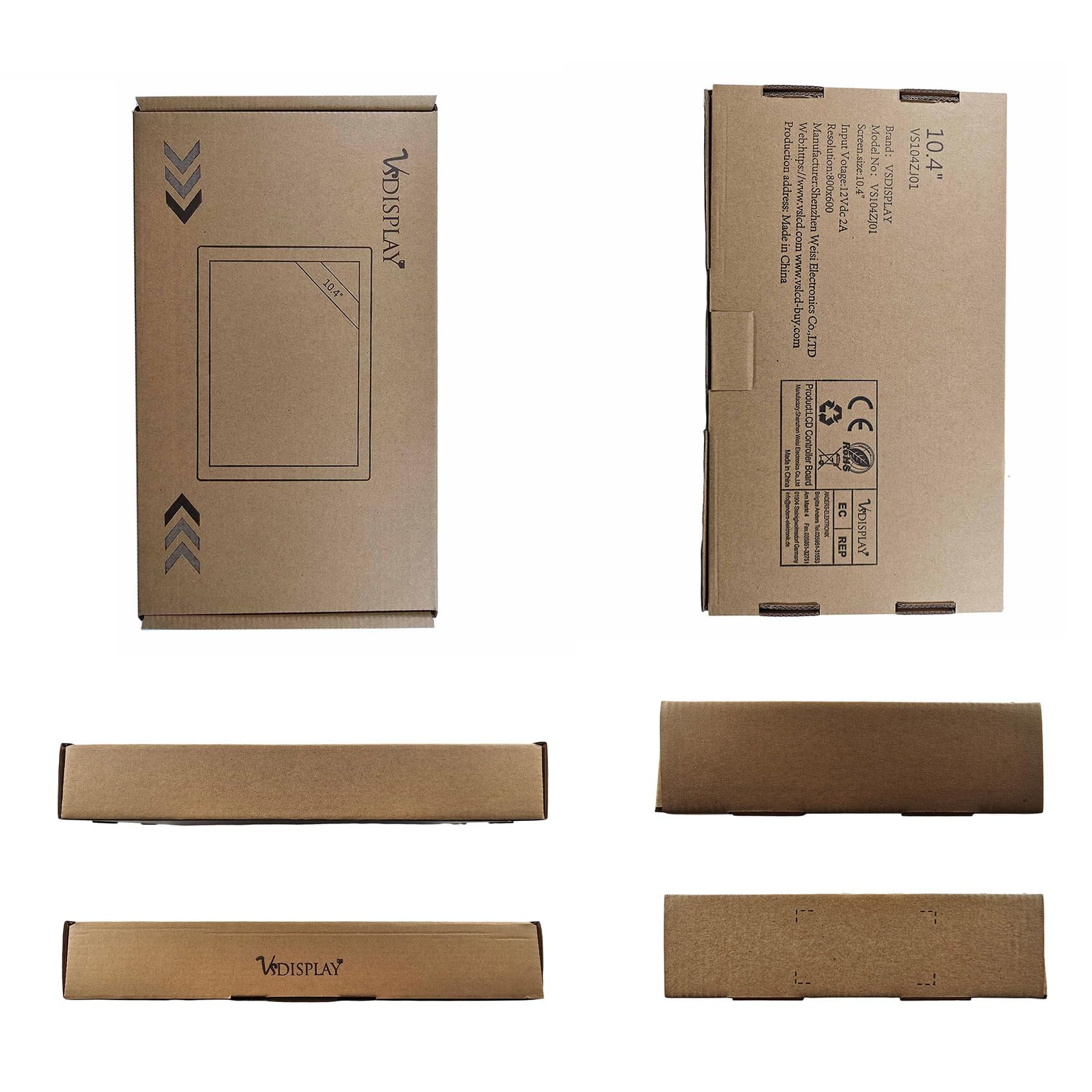 VSDISPLAY Moniteur TFT Industriel 10.4" 800x600 4:3, Port VGA DVI H/D