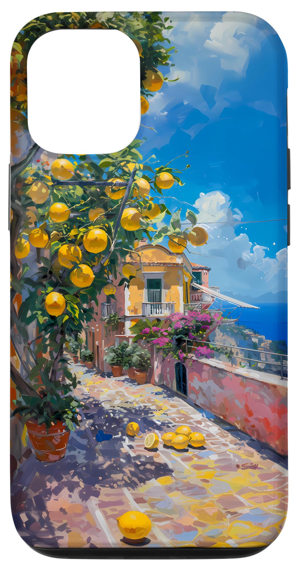 Italian Coast with Amalfi Lemons from the Mediterranean Sea Case for iPhone 12/12 Pro