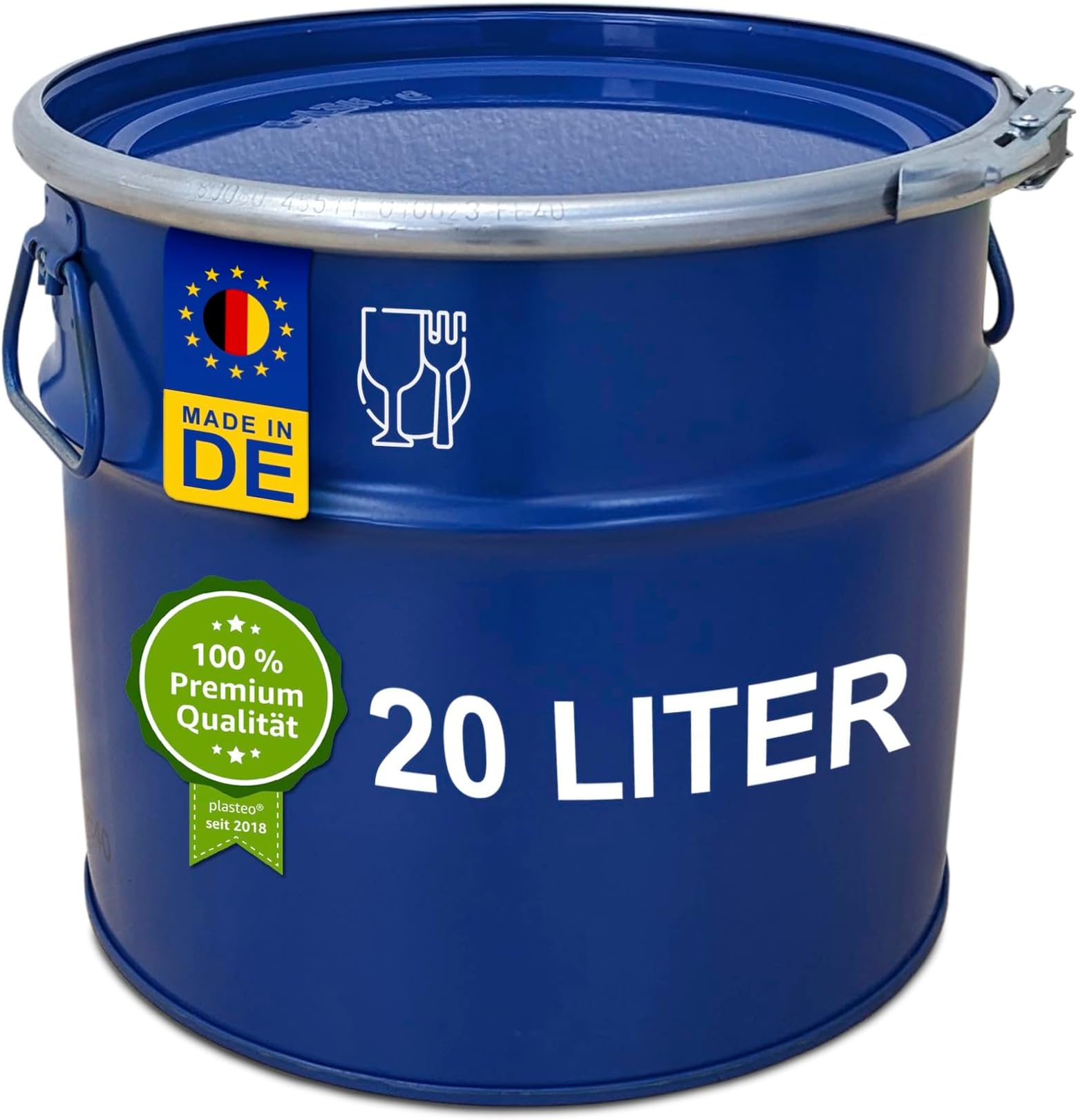 Plasteo® Hobbock Dekselvat, 60 liter, geschikt voor levensmiddelen, UN