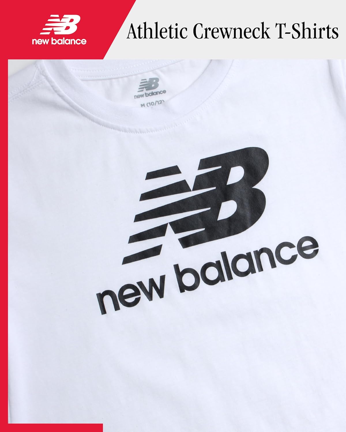 New Balance Boys T Shirts - Short Sleeve Cotton Crewneck Graphic Tees, Athletic Logo Shirts for Boys (Sizes: 8-20) - Image 2