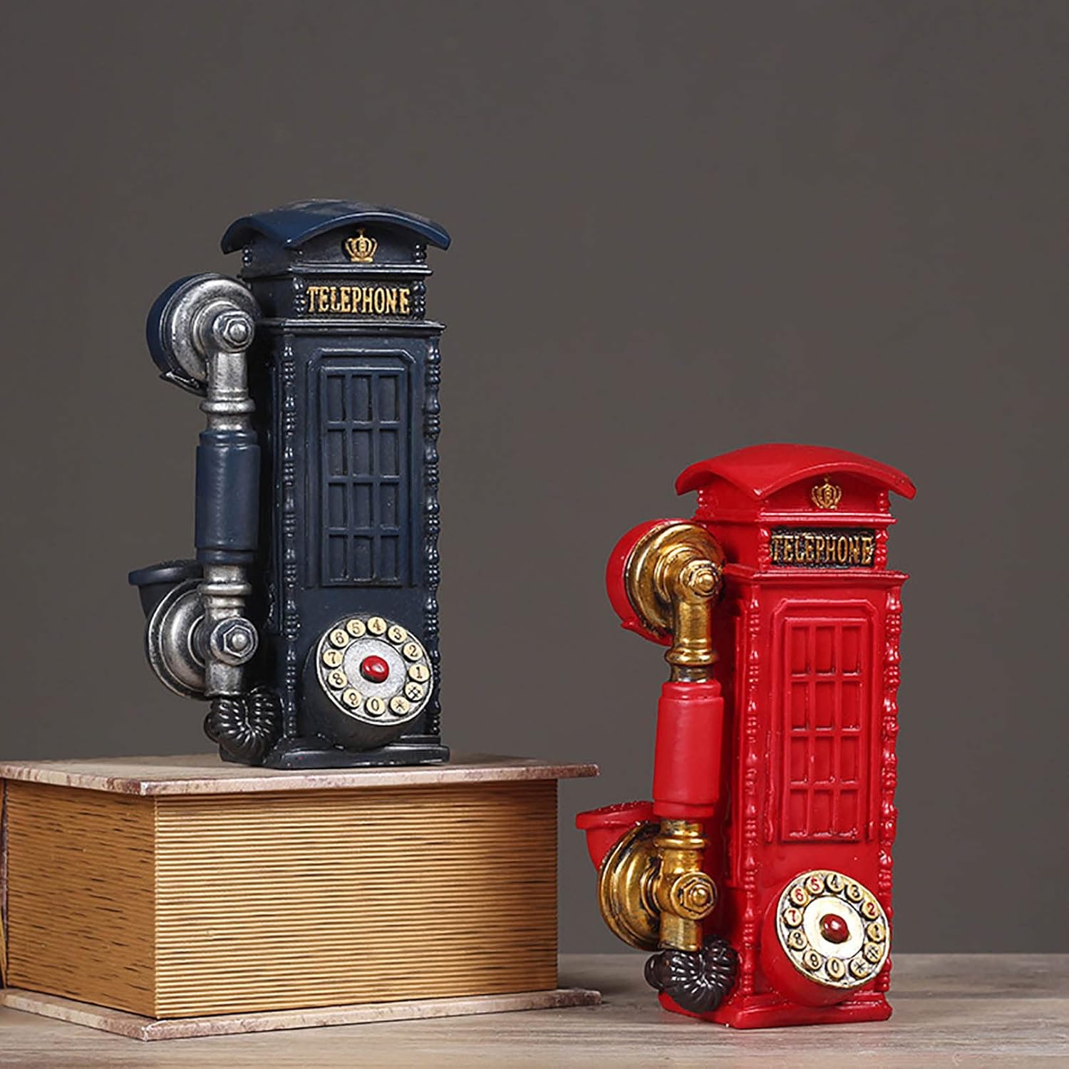Wire Phone Home Decoration Creative Retro Decorative Phone Antique Telephone Model Decor Statue Bookshelf Decor