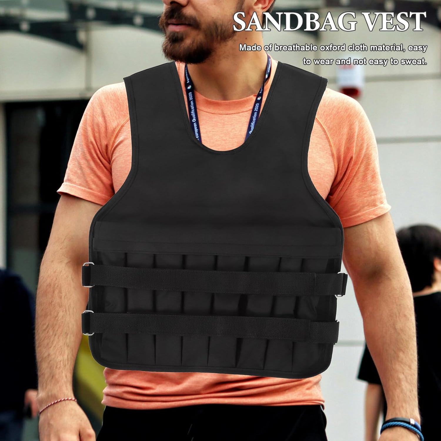 Alasum Oxford Cloth Weighted Vest for Men Adjustable Training Weight Vest for Running Fitness Strength Training Breathable and Wear-resistant