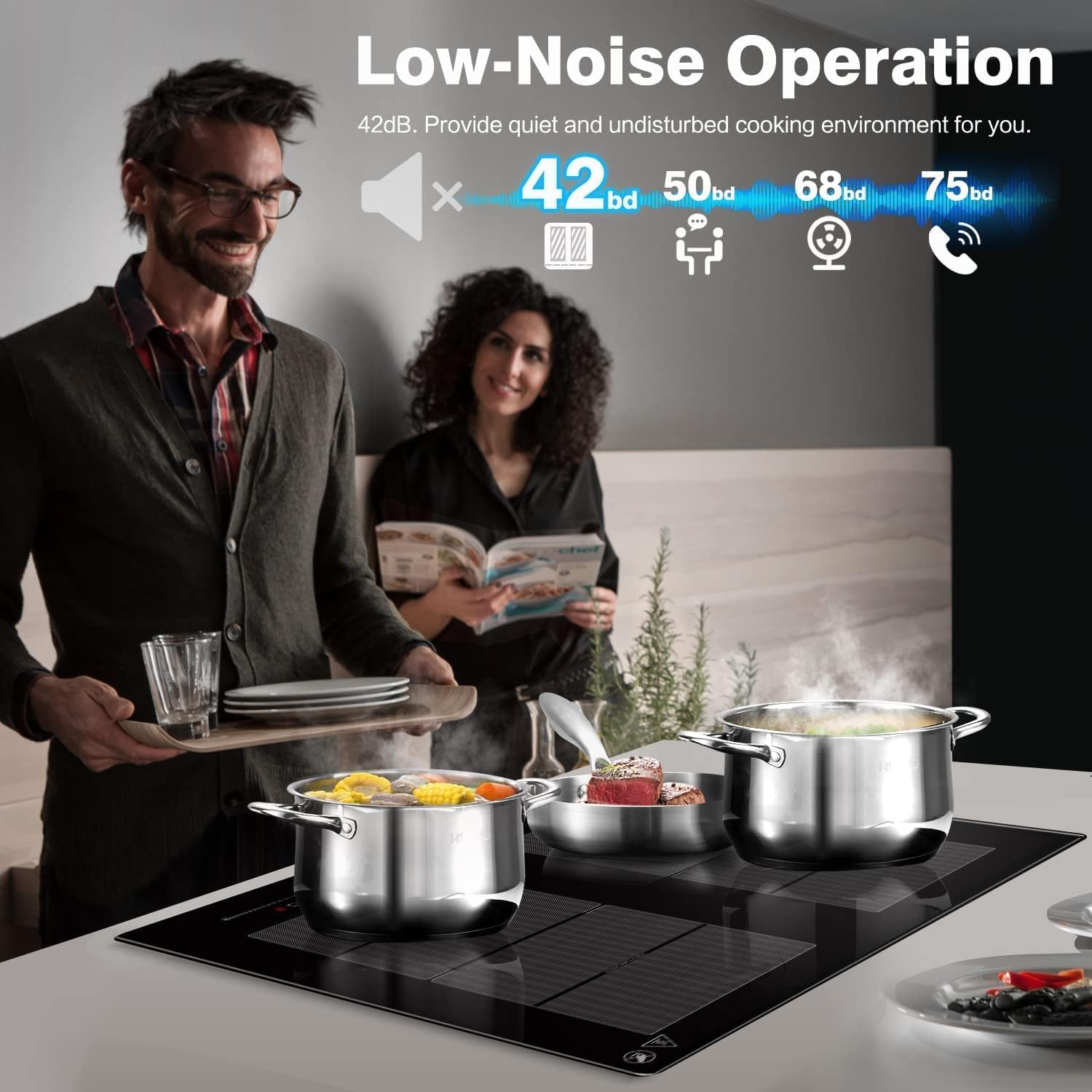 Piano cottura a induzione AMZCHEF Piano cottura a induzione da incasso 5 zone con booster e 9 livelli, funzione pausa e tieni caldo, piano cottura a induzione con controllo slider, timer multifunzione Piano cottura a induzione AMZCHEF Piano cottura a induzione da incasso 5 zone con booster e 9 livelli, funzione pausa e tieni caldo, piano cottura a induzione con controllo slider, timer multifunzione