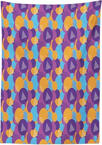 Miniatura 4 de Ambesonne Synthwave Tablecloth, Continuous Pattern of Futurism Themed Colorful Shapes Round and Triangles, Rectangular Table Cover for Dining Room