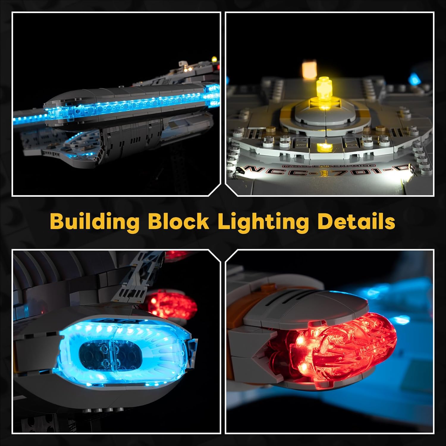 Kyglaring LED Light Kit Compatible with Lego U.S.S. Enterprise NCC-1701-D 10356 Building Blocks, Upgrade Remote Control, Lights Only, Model Set Not Included