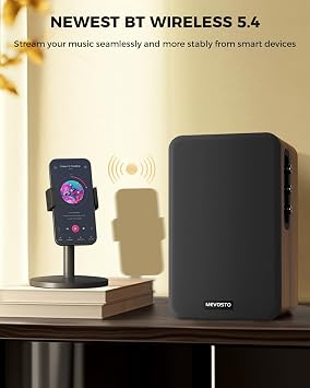 Active Bookshelf Speakers 36W RMS - BT 5.4 Wireless PC Speaker with 5'' Woofer, Studio Monitors with USB Digital Audio Transfer AUX RCA Optical Input for Record Player/TV/Computer Turntable