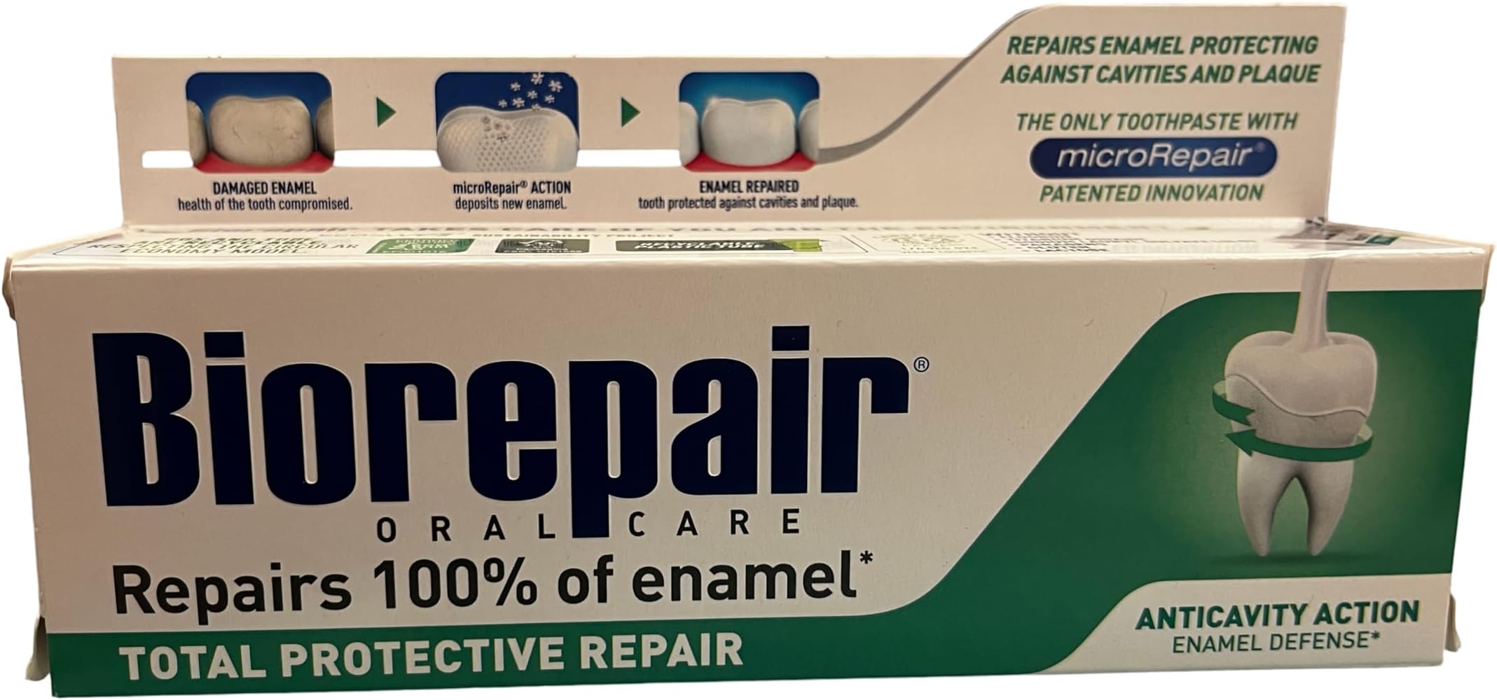 "Total Protective Repair" Toothpaste with microRepair, New Formula - 2.5 Fluid Ounce (75ml) Tubes (Pack of 3) [ Italian Import ]