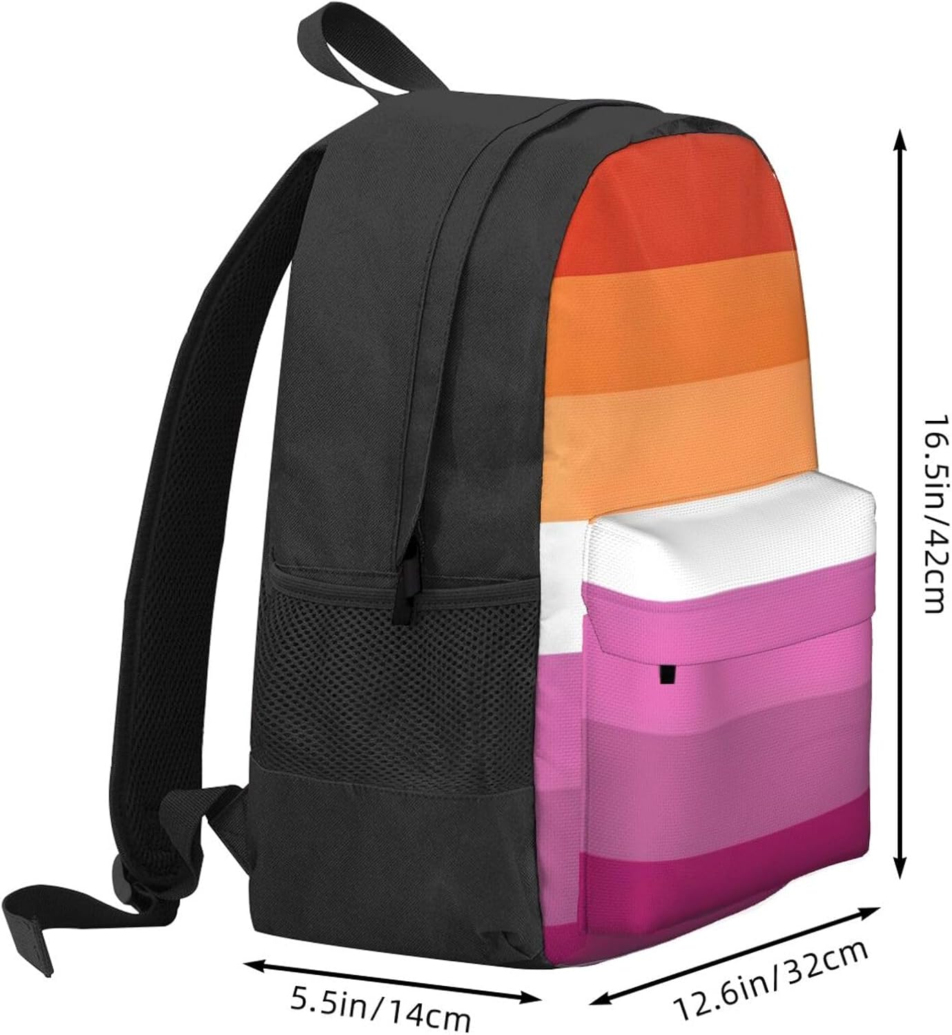 Lesbian Pride Flag Laptop Backpacks for Men Women Business Hiking Travel Work, Black