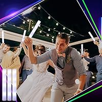 Vista 4 de Liliful Juego de 100 varillas de espuma LED de color blanco a granel, varillas de luz intermitente que brillan en la oscuridad, suministros