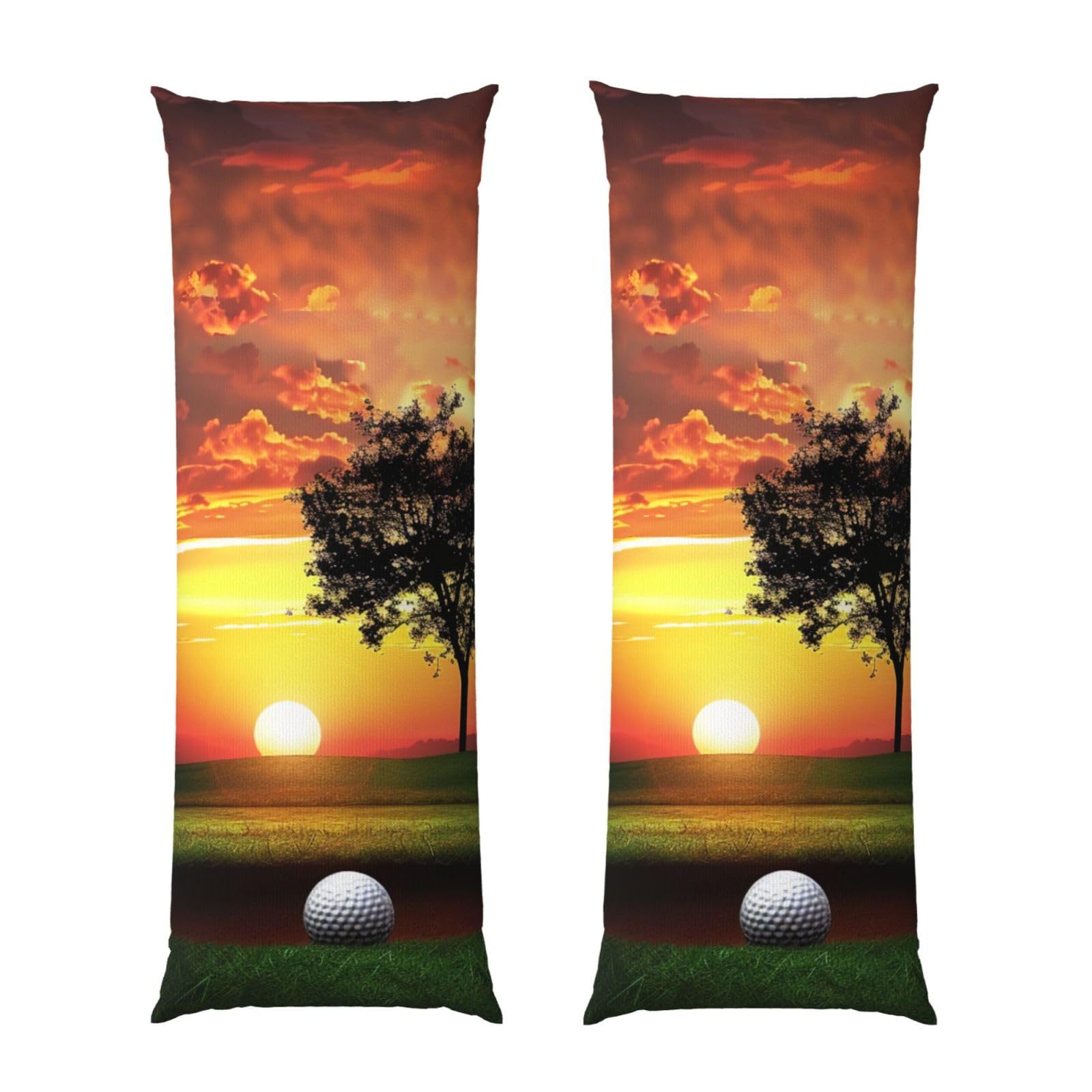 Body Pillow Cover 20x54 Inch, Sport Golf Ball Sunset Tree Print Long Lumbar Pillow Case with Zipper Long Body Pillowcase Decorative for Bed Sofa Bedroom