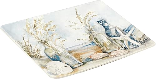 Miniatura 2 de Certified International Coastal Landscape - Bandeja rectangular de 14 x 10 pulgadas, multicolor, grande