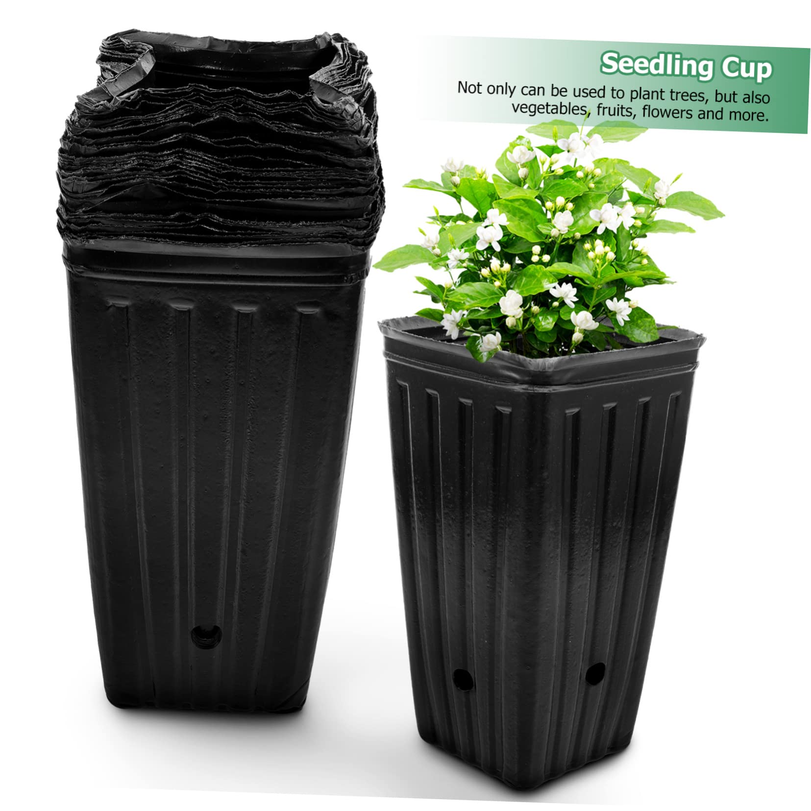 Macetas Exterior Grandes de PP para Plantación Protección de Raíces, 30 Vasos Nutritivos Multiusos Ideales para Cultivo de Plantas y Plántulas