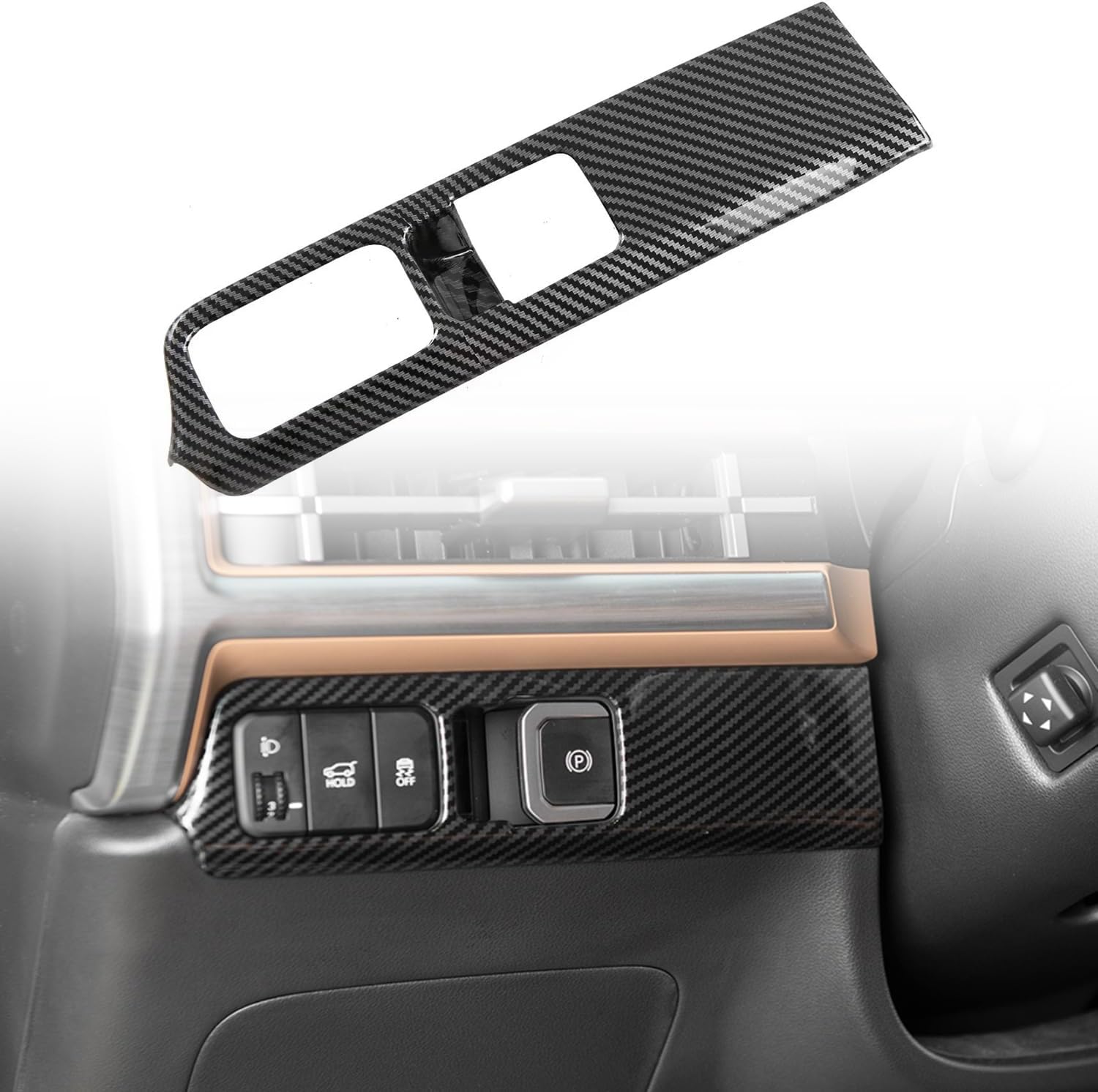 for Hyundai Santa Fe 2023-2025 LHD ABS Carbon Fiber Head Light Switch Trim 1pcs Car Accessories
