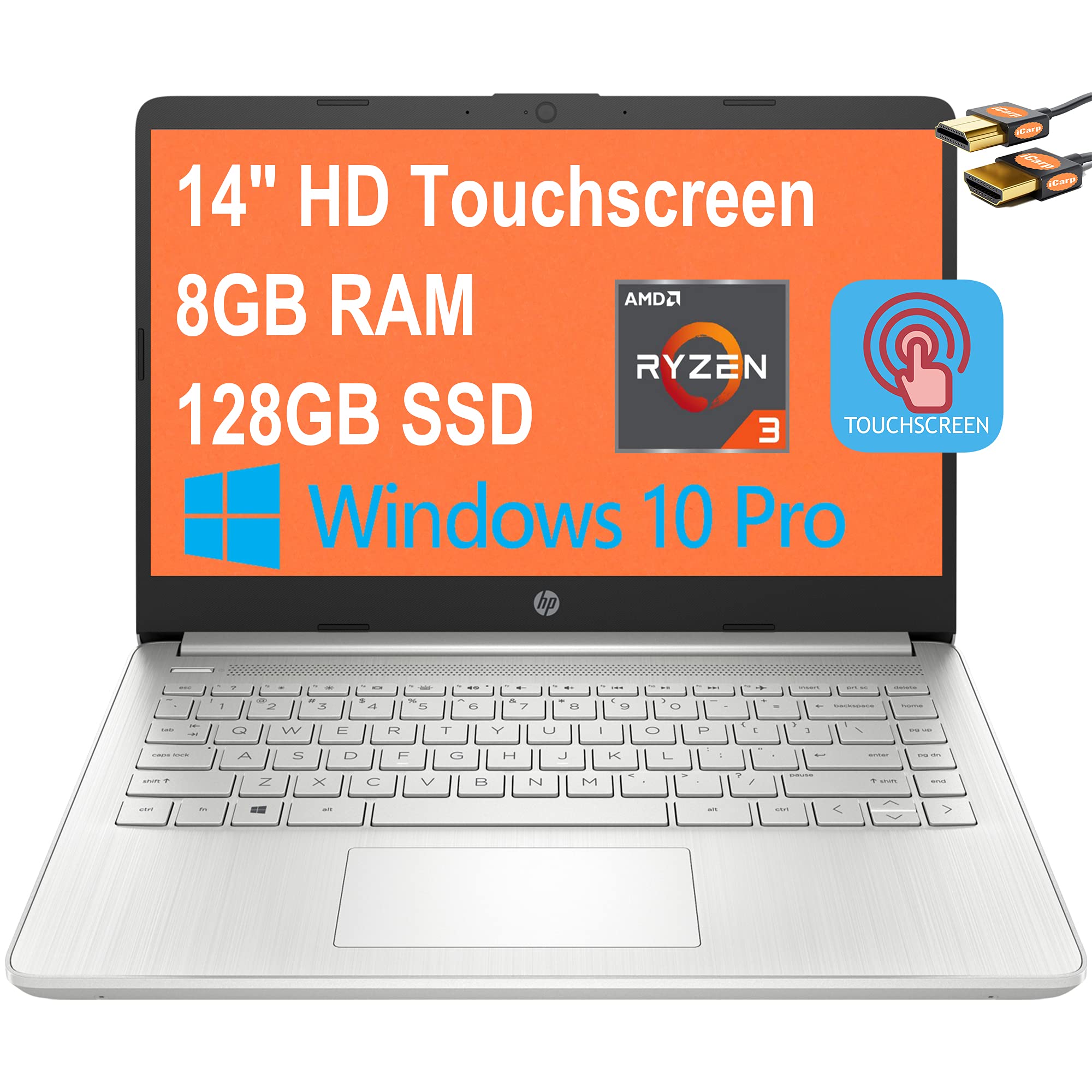 HP 14 Business Laptop Computer 14" Diagonal HD BrightView Touchscreen AMD Ryzen 3 3250U (Beats i5-82